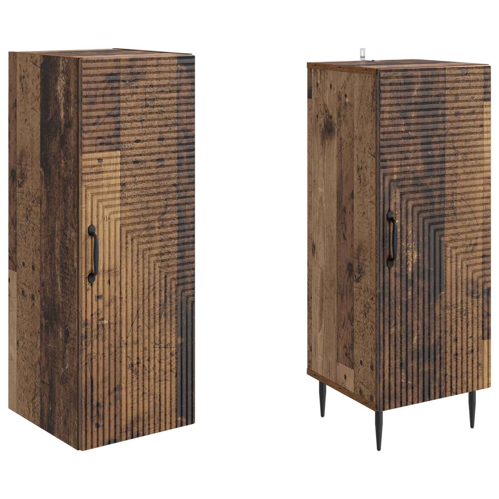 vidaXL Schrankset 2 pcs Altholz 33 x 34,5 x 89,5 cm Holzwerkstoff