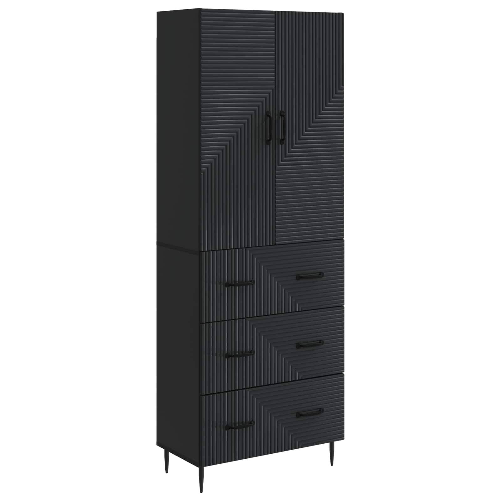 vidaXL Schrankset 2 pcs Schwarz 66 x 34,5 x 90 cm Holzwerkstoff