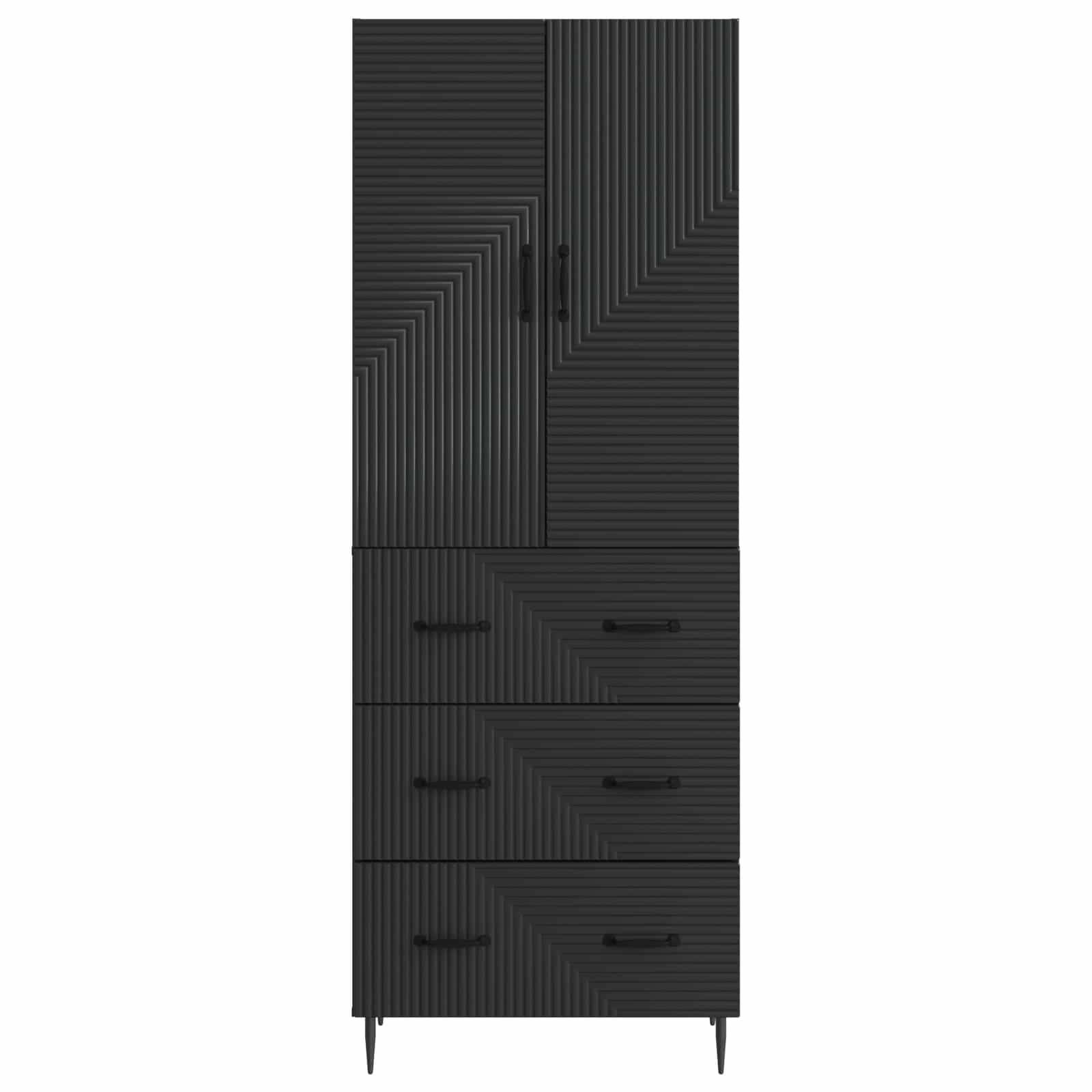 vidaXL Schrankset 2 pcs Schwarz 66 x 34,5 x 90 cm Holzwerkstoff