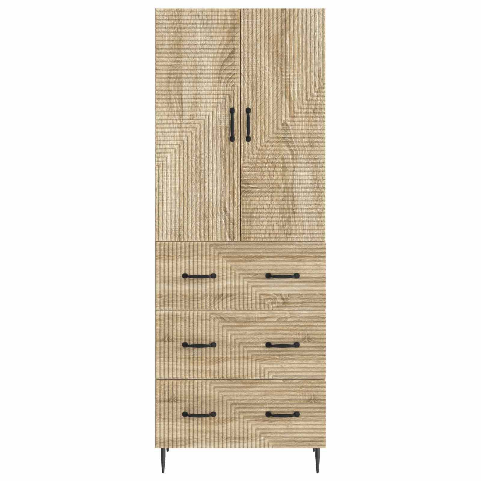 vidaXL Schrankset 2 pcs Sonoma-Eiche 66 x 34,5 x 90 cm Holzwerkstoff
