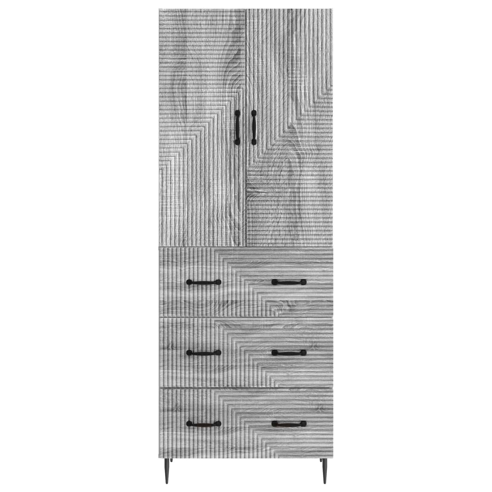 vidaXL Schrankset 2 pcs Grau Sonoma 66 x 34,5 x 90 cm Holzwerkstoff