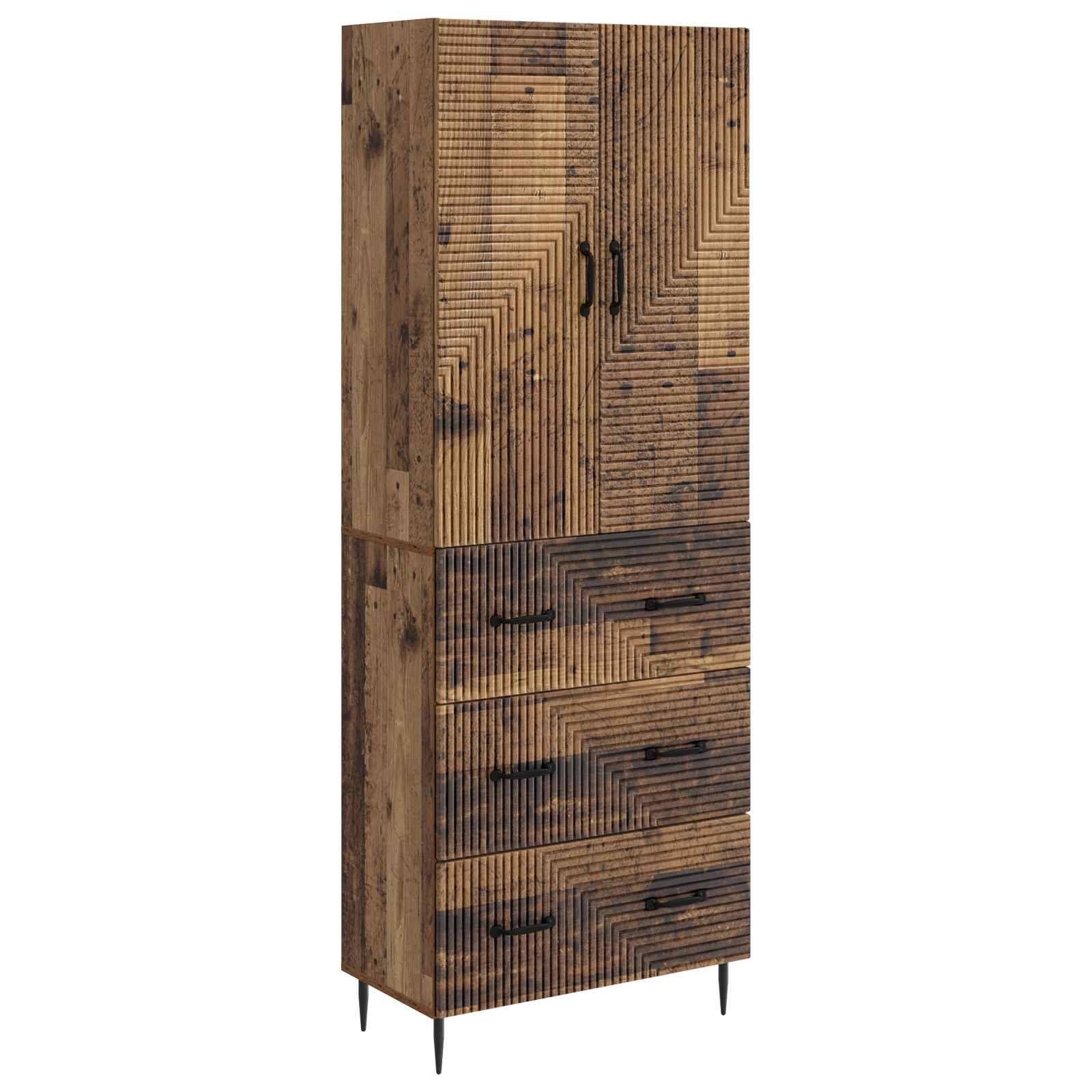vidaXL Schrankset 2 pcs Altholz 66 x 34,5 x 90 cm Holzwerkstoff