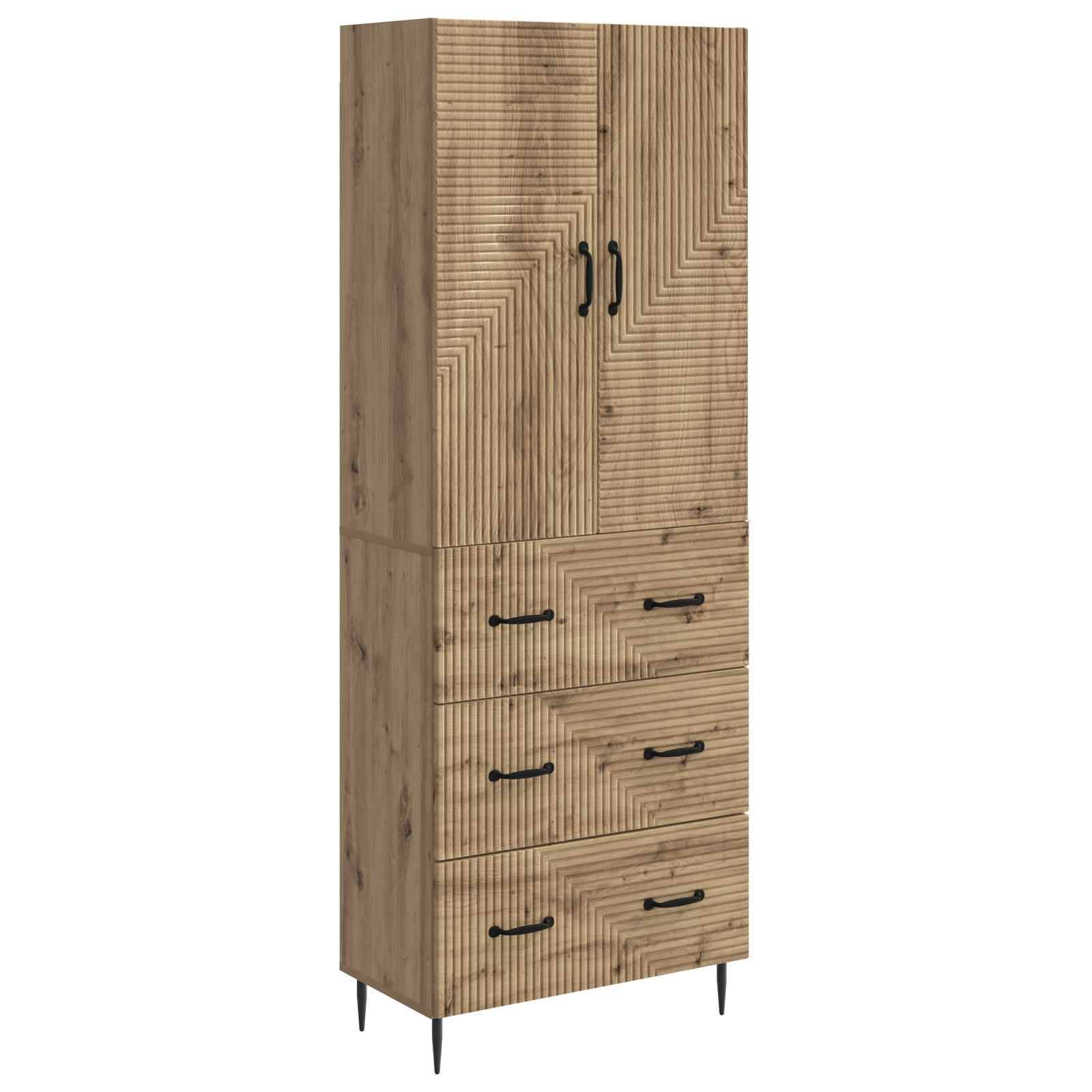 vidaXL Schrankset 2 pcs Artisan-Eiche 66 x 34,5 x 90 cm Holzwerkstoff