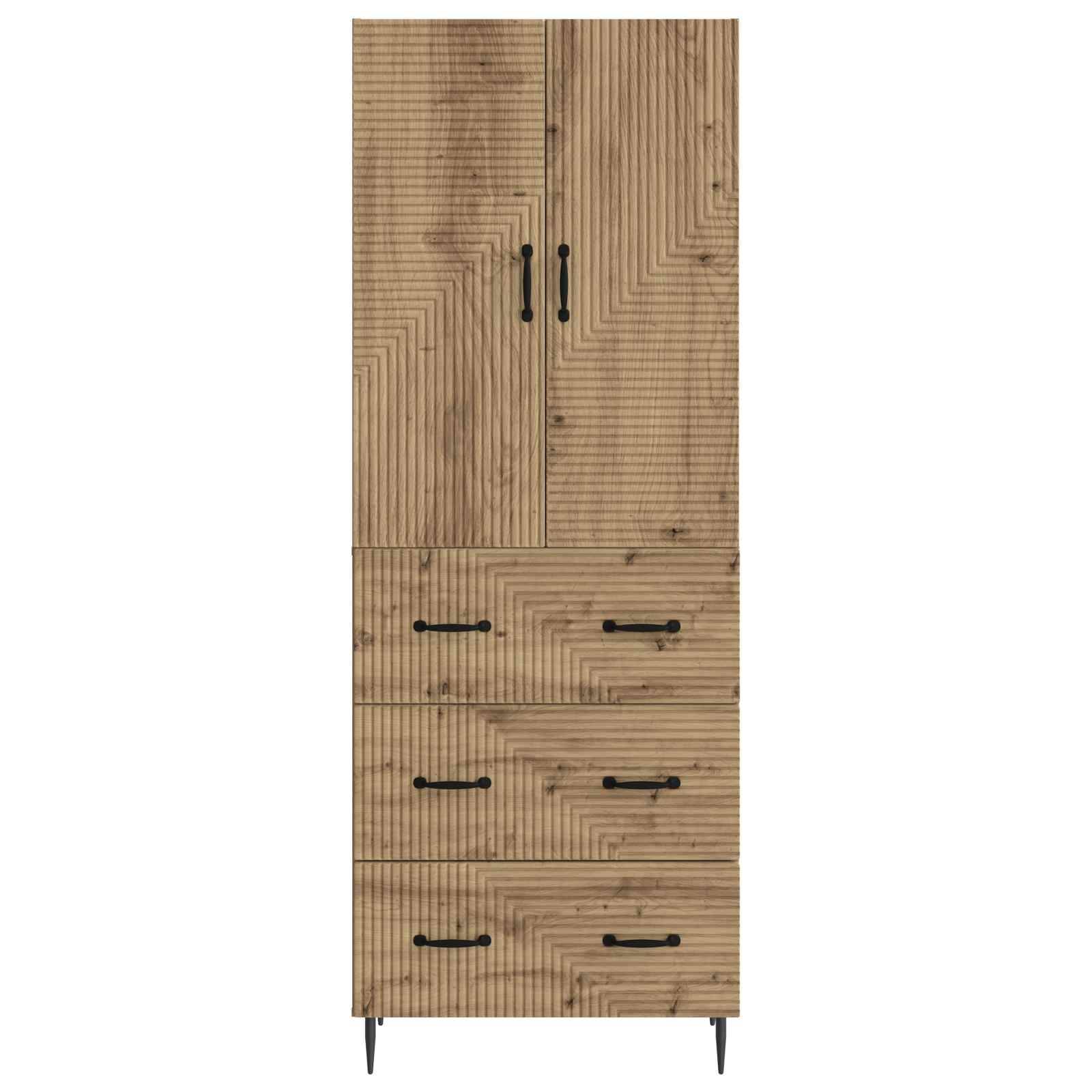 vidaXL Schrankset 2 pcs Artisan-Eiche 66 x 34,5 x 90 cm Holzwerkstoff