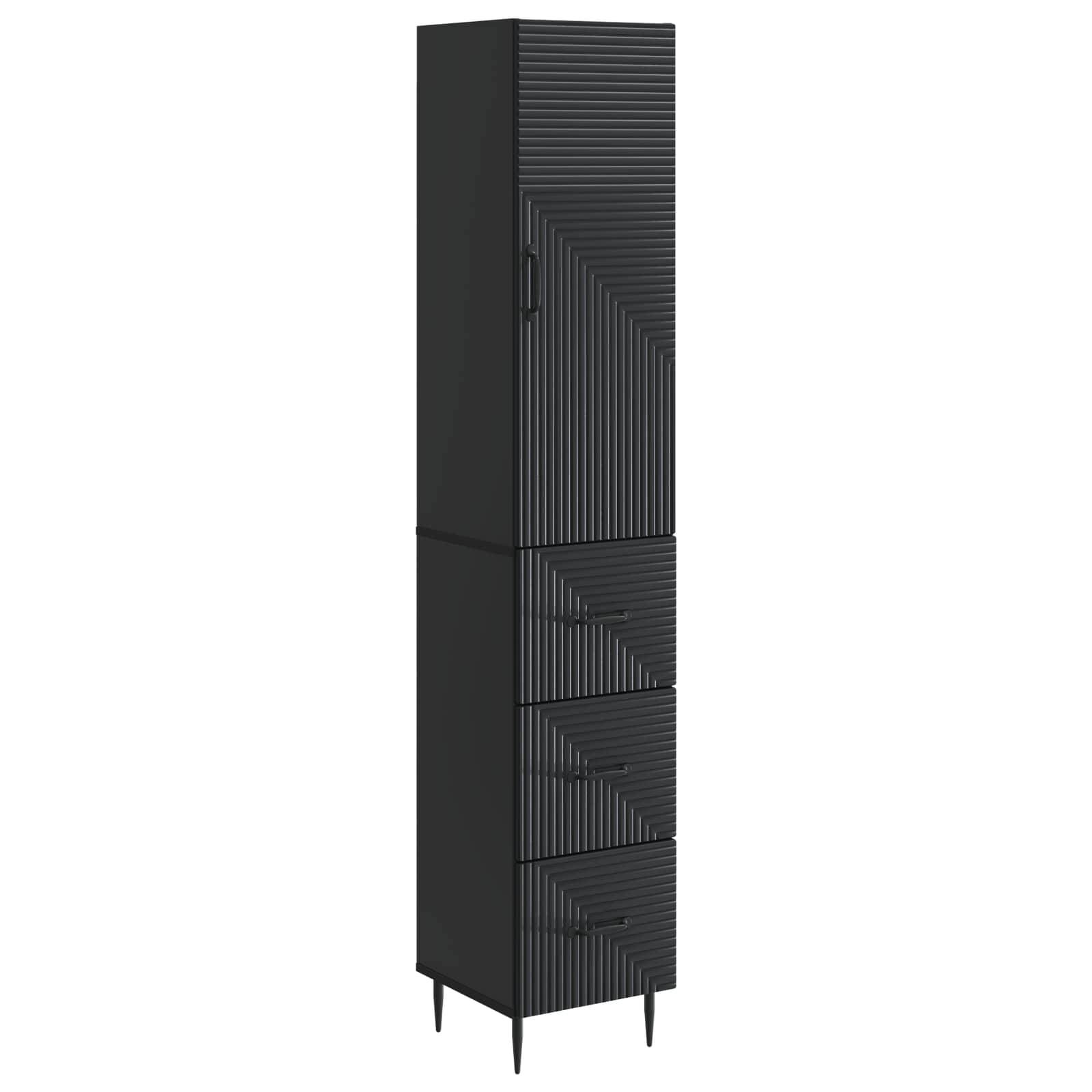 vidaXL Schrankset 2 pcs Schwarz 33 x 34,5 x 90 cm Holzwerkstoff
