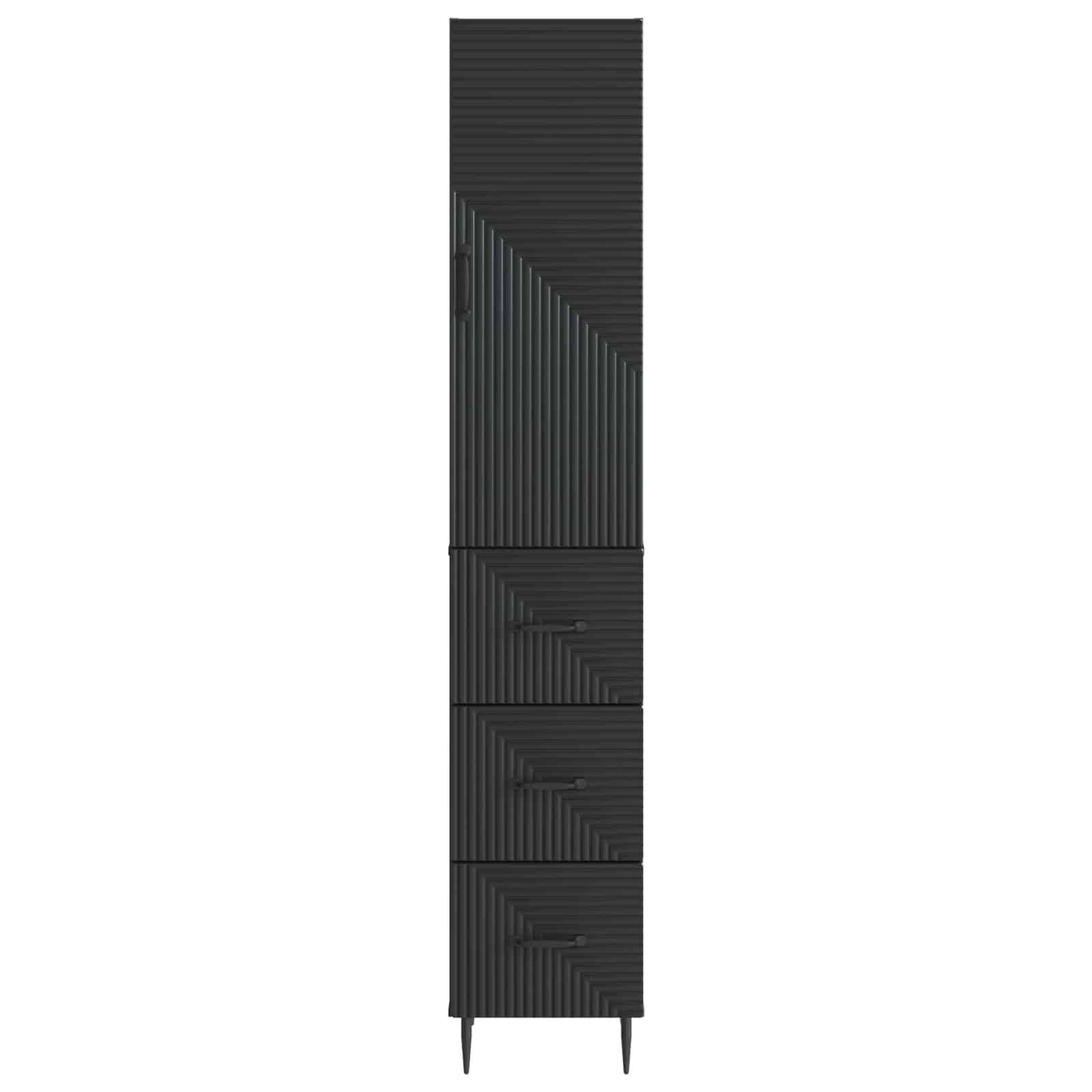 vidaXL Schrankset 2 pcs Schwarz 33 x 34,5 x 90 cm Holzwerkstoff