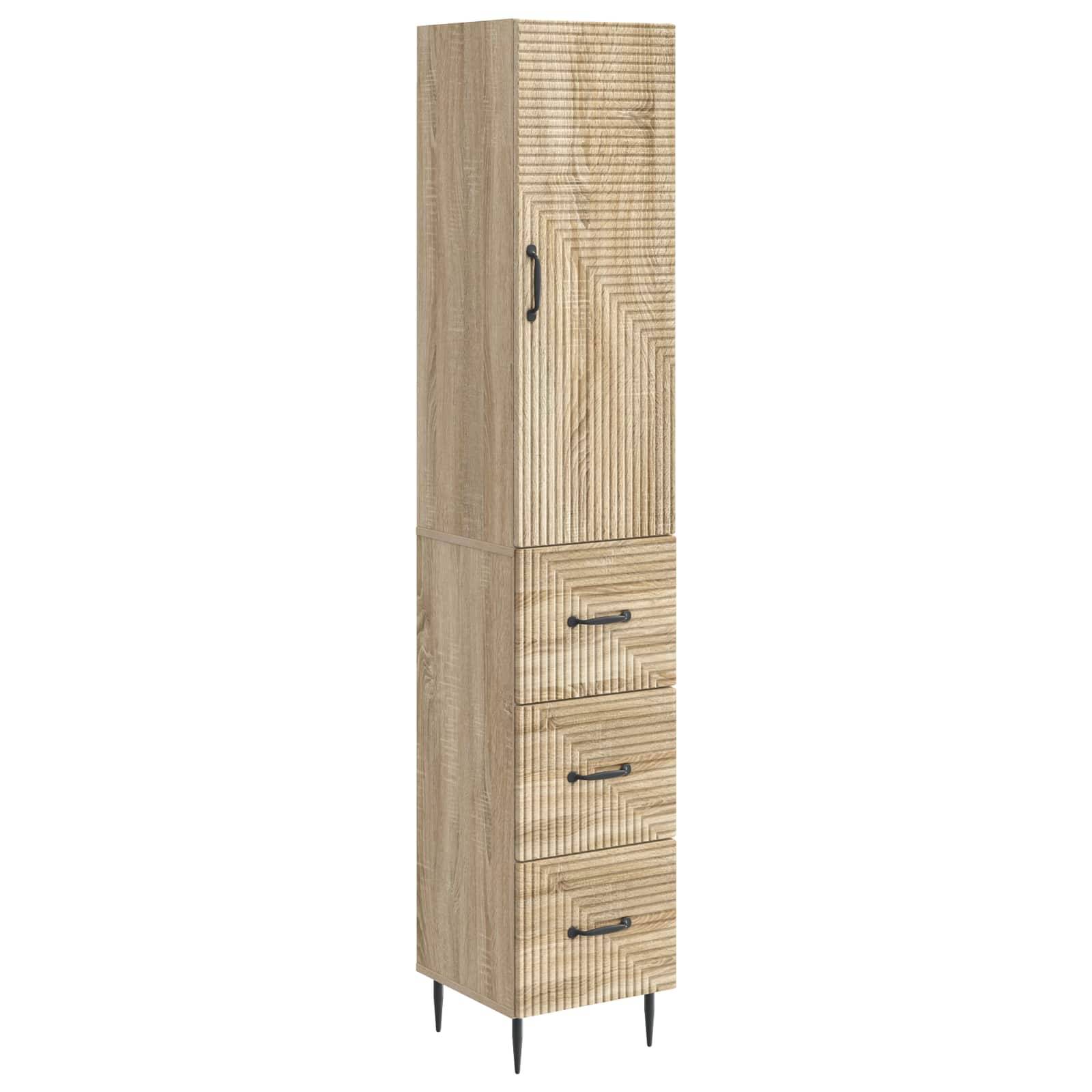 vidaXL Schrankset 2 pcs Sonoma-Eiche 33 x 34,5 x 90 cm Holzwerkstoff