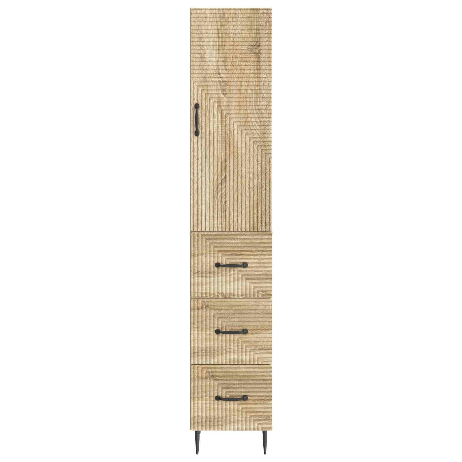 vidaXL Schrankset 2 pcs Sonoma-Eiche 33 x 34,5 x 90 cm Holzwerkstoff