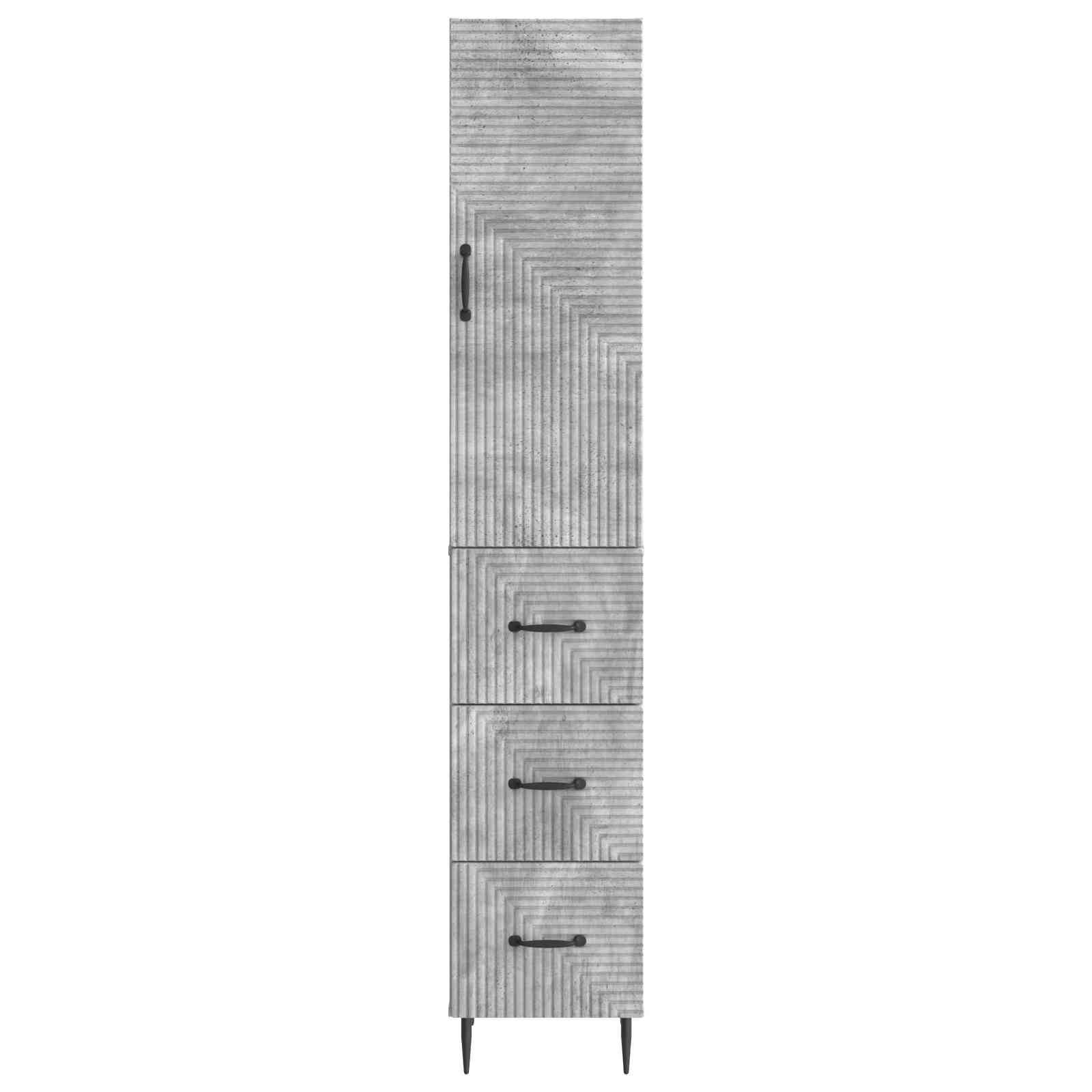 vidaXL Schrankset 2 pcs Betongrau 33 x 34,5 x 90 cm Holzwerkstoff