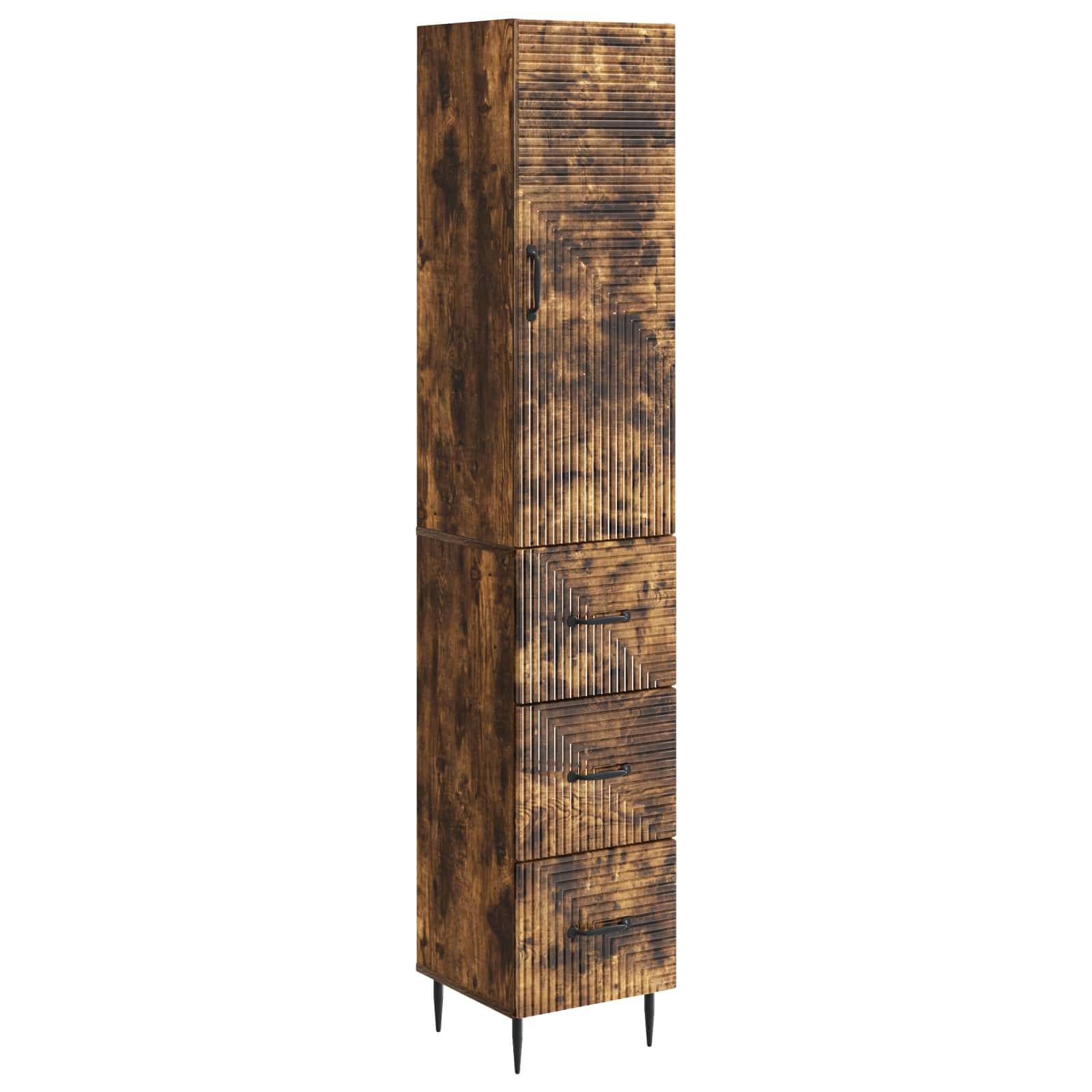 vidaXL Schrankset 2 pcs Geräucherte Eiche 33 x 34,5 x 90 cm