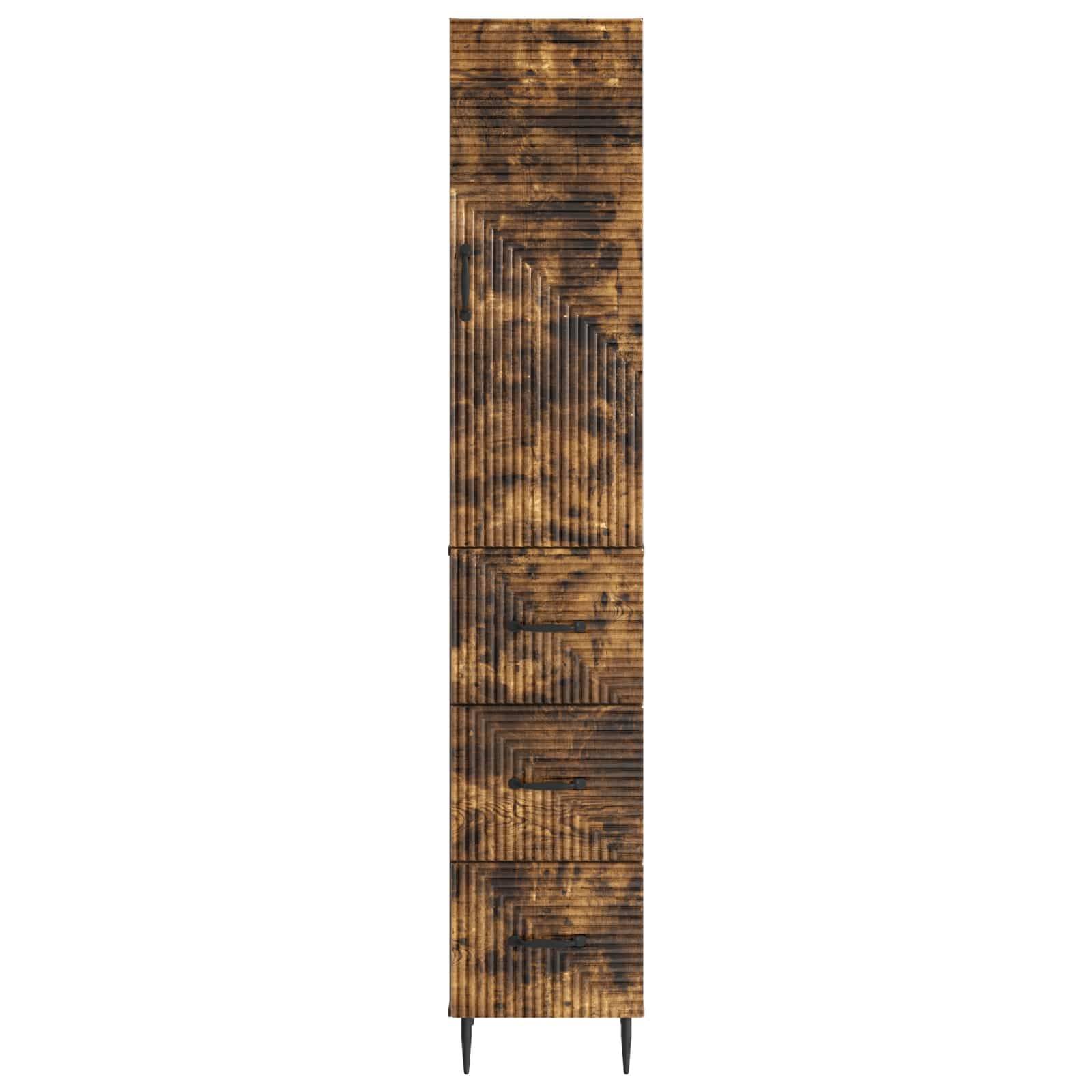 vidaXL Schrankset 2 pcs Geräucherte Eiche 33 x 34,5 x 90 cm