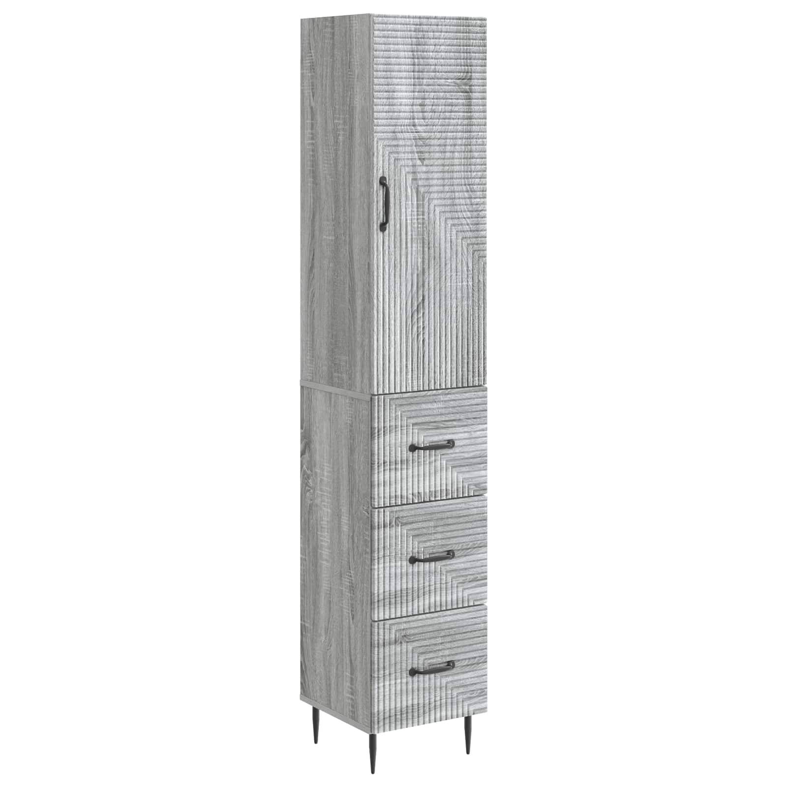 vidaXL Schrankset 2 pcs Grau Sonoma 33 x 34,5 x 90 cm Holzwerkstoff