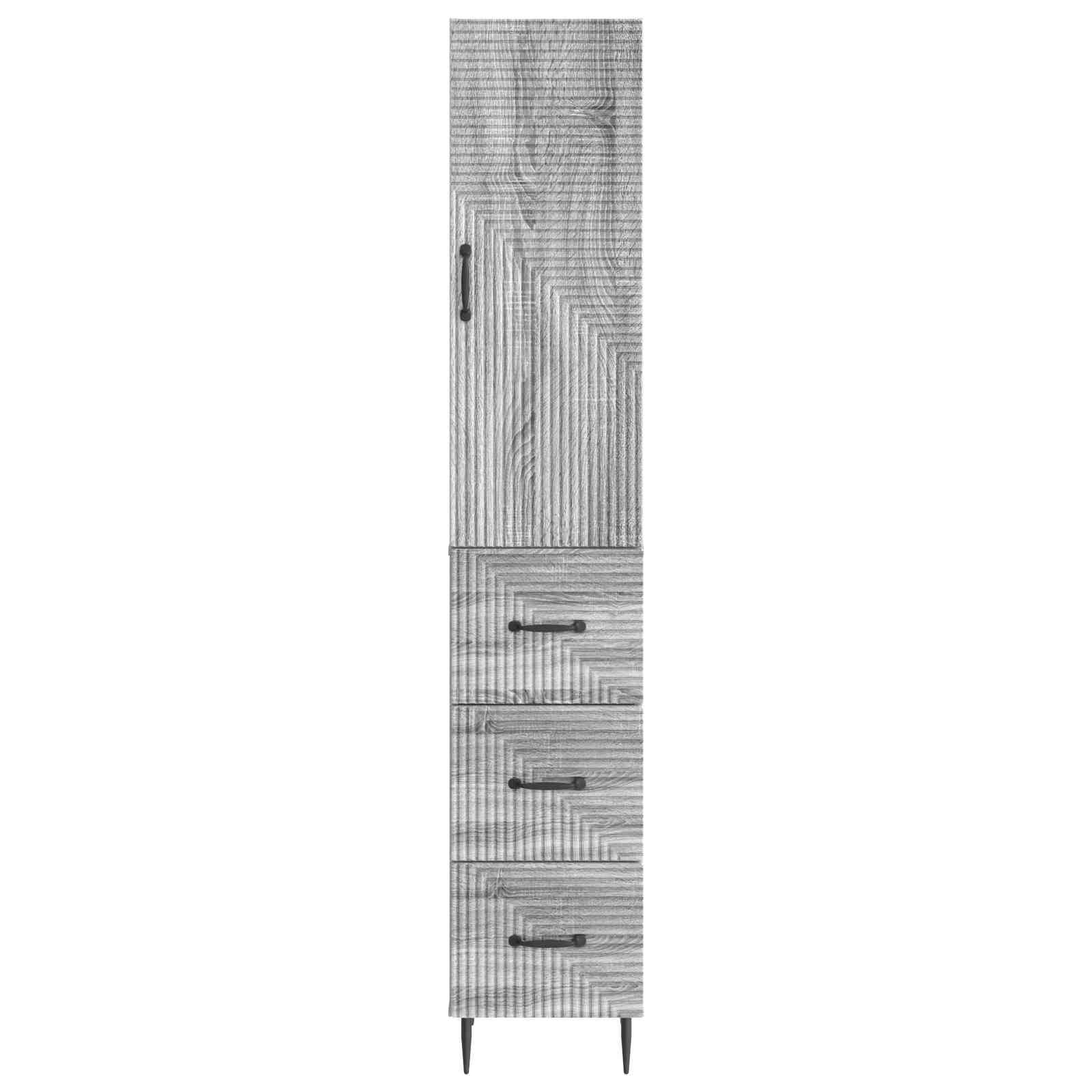 vidaXL Schrankset 2 pcs Grau Sonoma 33 x 34,5 x 90 cm Holzwerkstoff