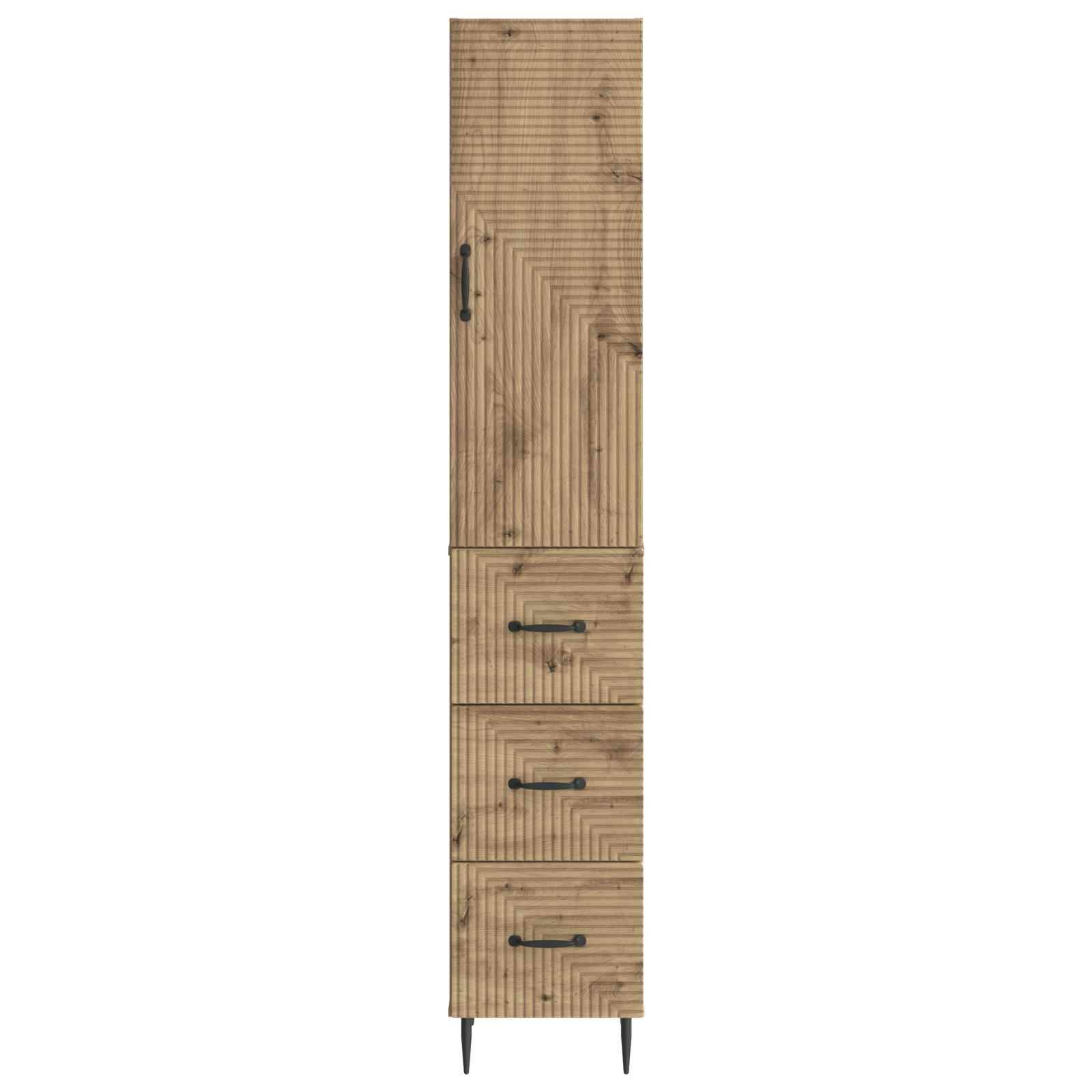 vidaXL Schrankset 2 pcs Artisan-Eiche 33 x 34,5 x 90 cm Holzwerkstoff