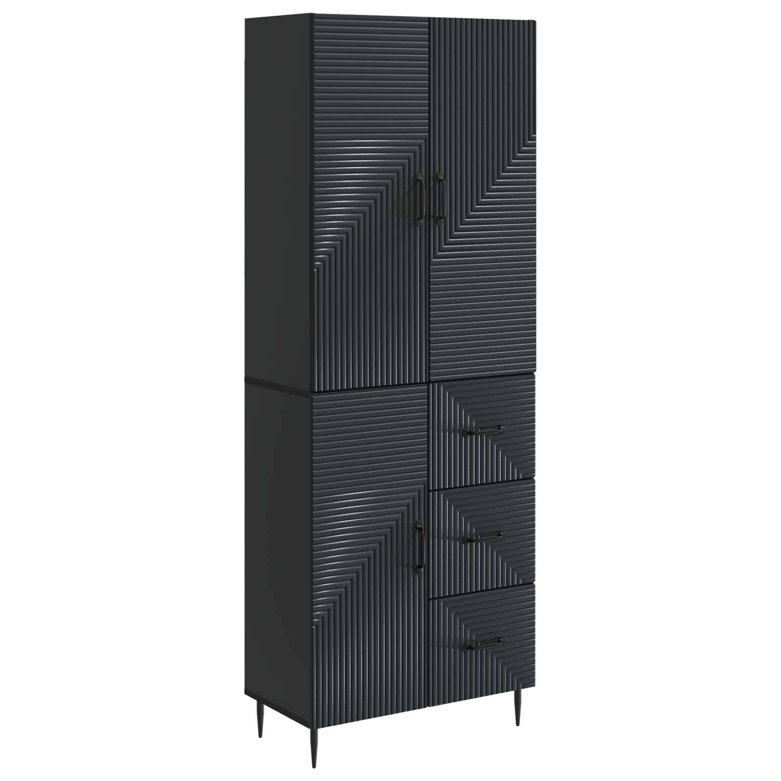 vidaXL Schrankset 2 pcs Schwarz 66 x 34,5 x 89,5 cm Holzwerkstoff