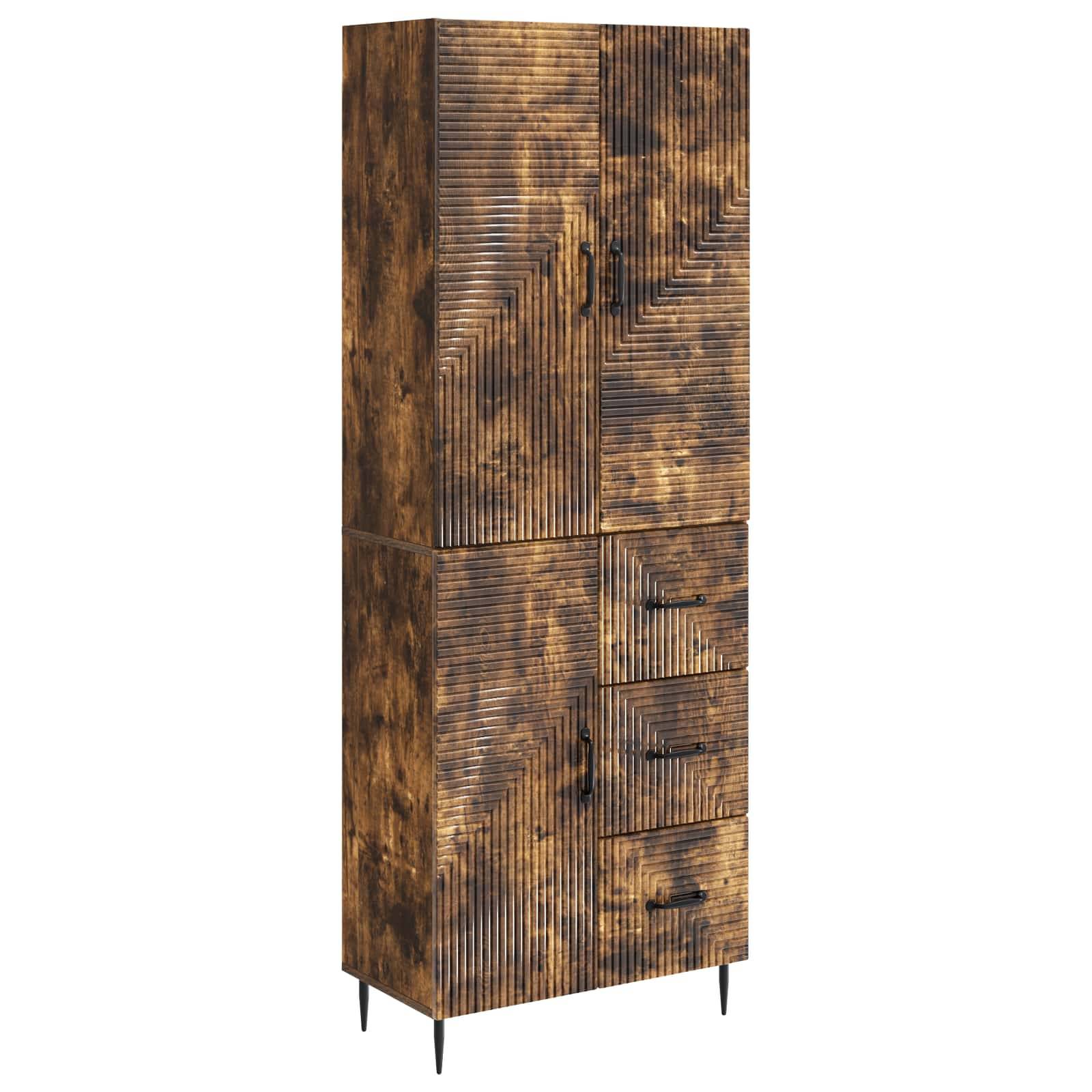 vidaXL Schrankset 2 pcs Geräucherte Eiche 66 x 34,5 x 89,5 cm