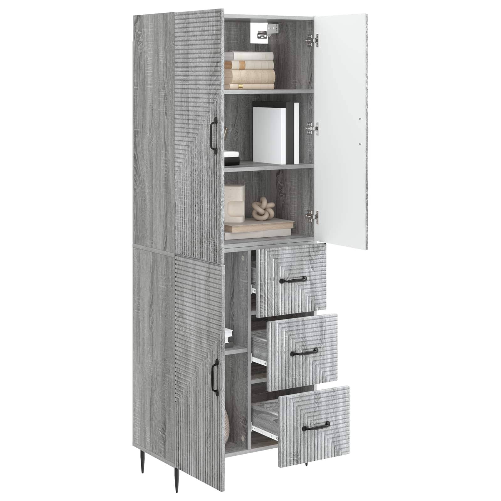 vidaXL Schrankset 2 pcs Grau Sonoma 66 x 34,5 x 89,5 cm Holzwerkstoff