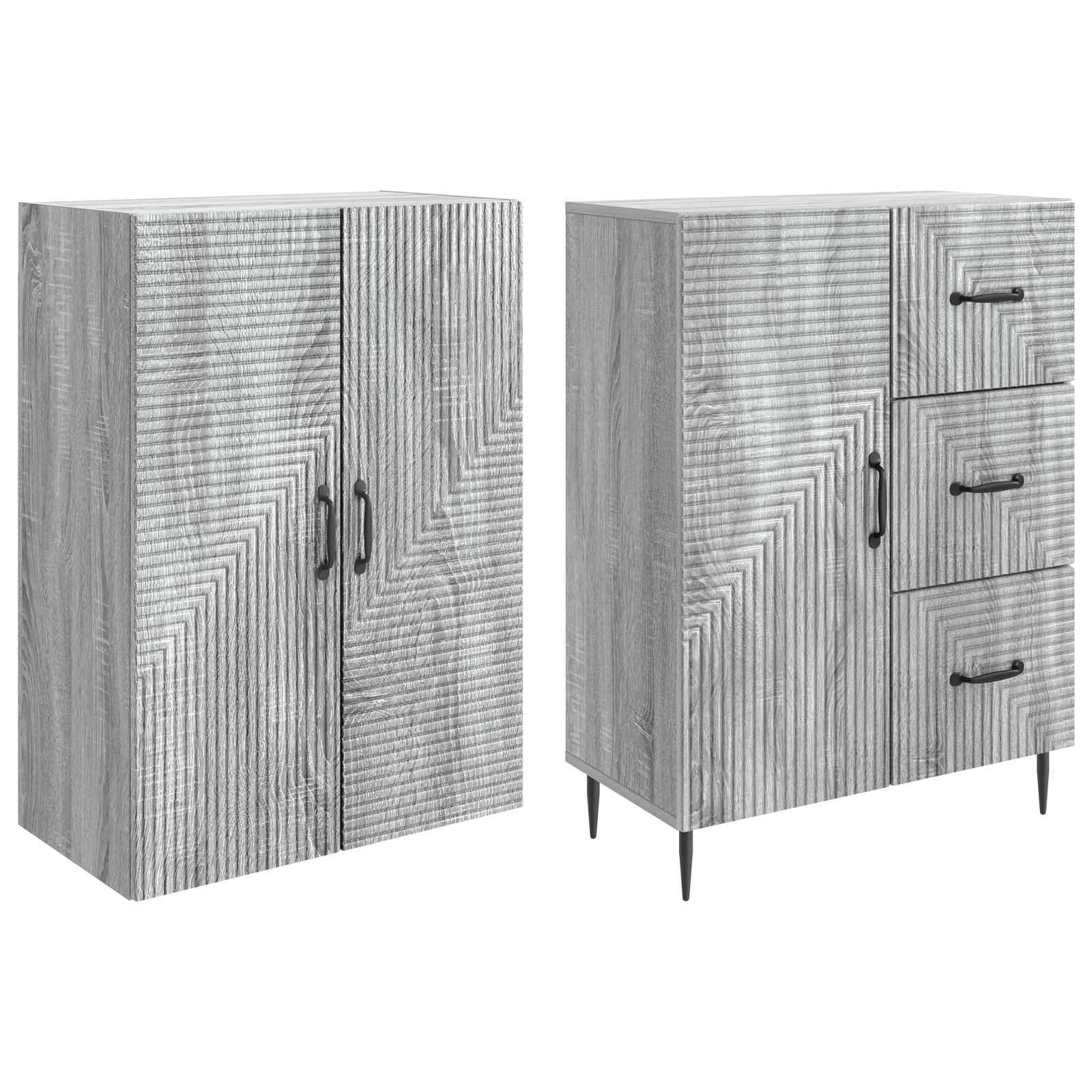 vidaXL Schrankset 2 pcs Grau Sonoma 66 x 34,5 x 89,5 cm Holzwerkstoff