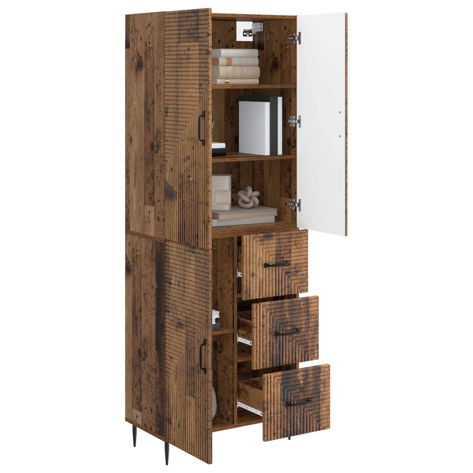 vidaXL Schrankset 2 pcs Altholz 66 x 34,5 x 89,5 cm Holzwerkstoff
