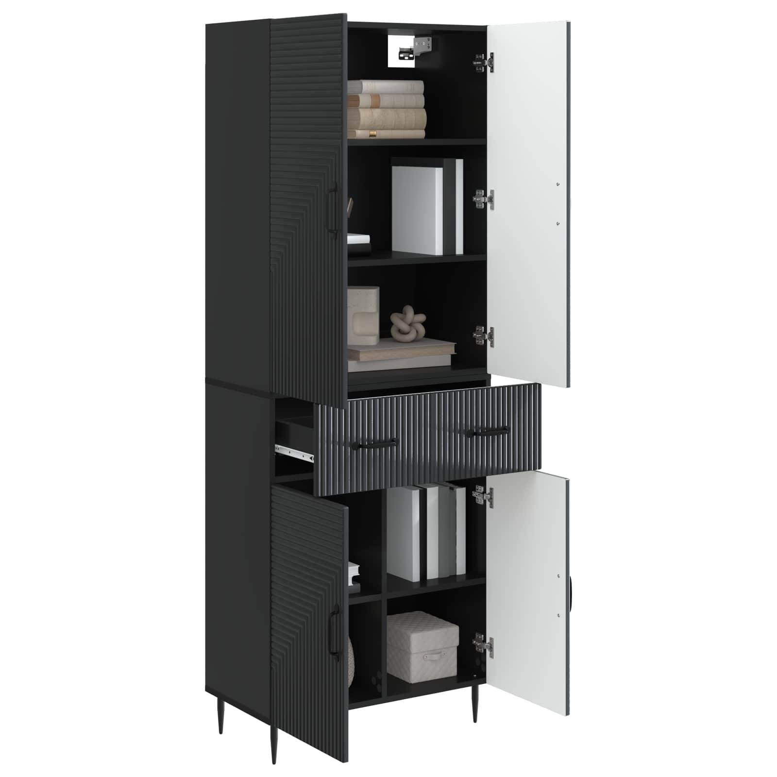 vidaXL Schrankset 2 pcs Schwarz 66 x 34,5 x 89,5 cm Holzwerkstoff