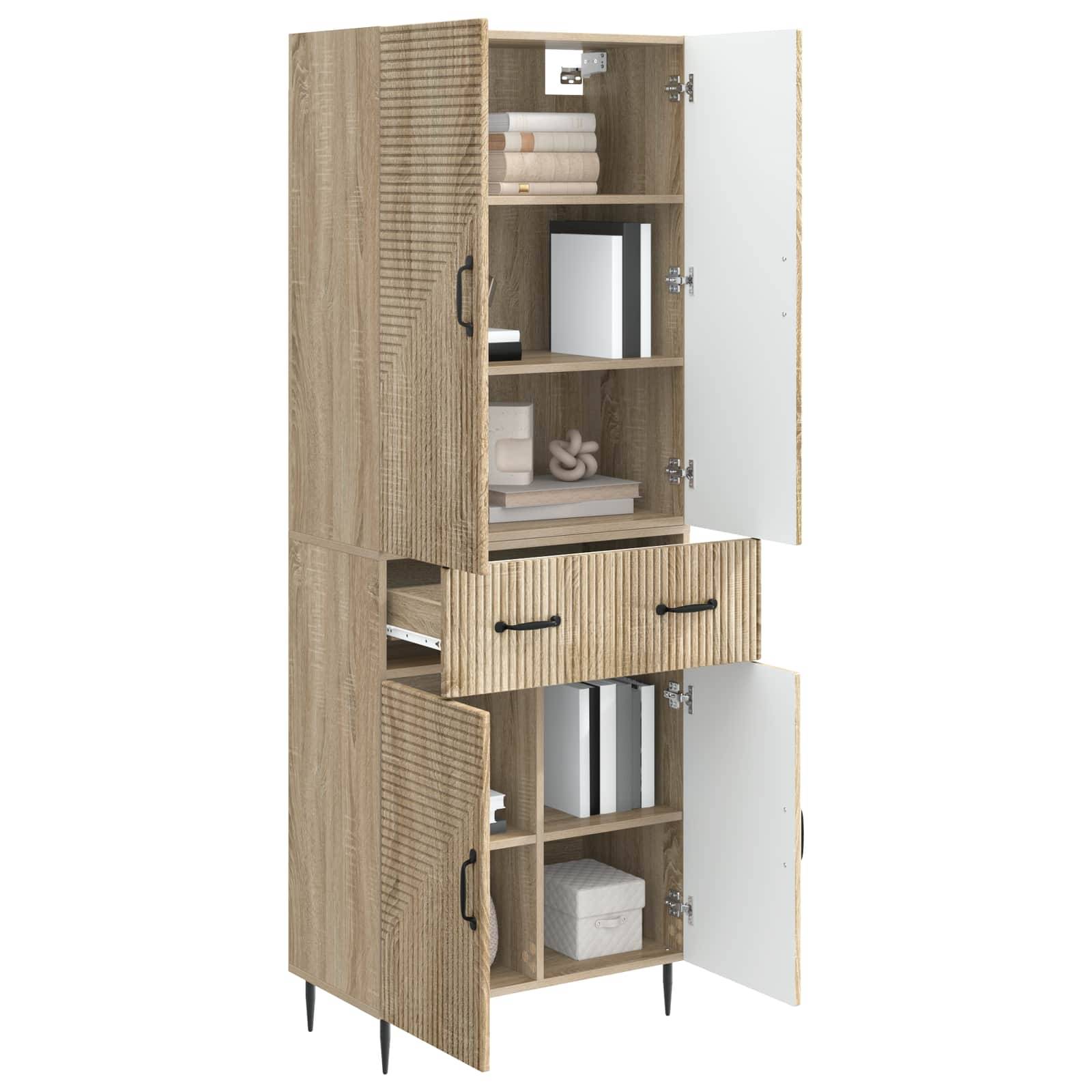 vidaXL Schrankset 2 pcs Sonoma-Eiche 66 x 34,5 x 89,5 cm Holzwerkstoff