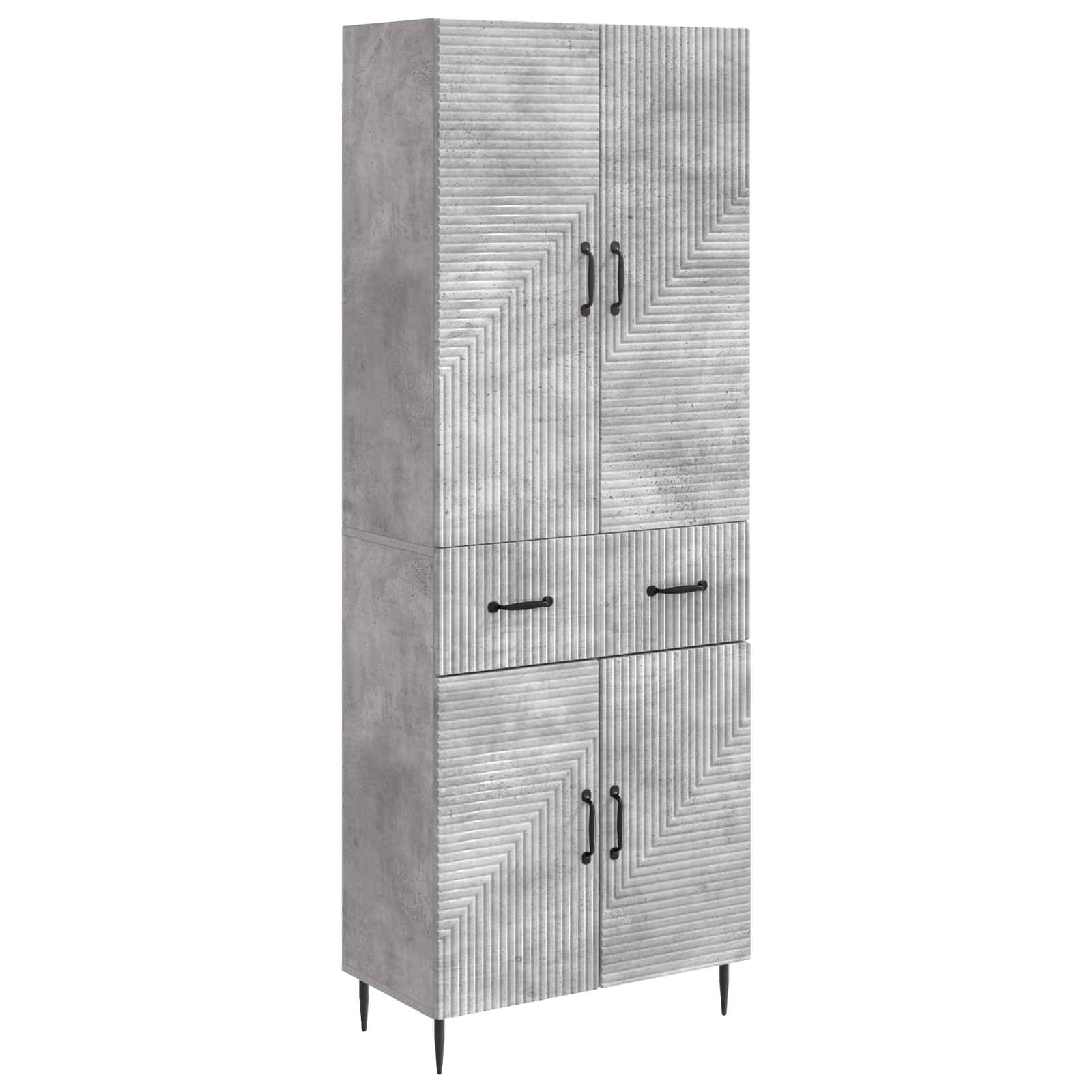 vidaXL Schrankset 2 pcs Betongrau 66 x 34,5 x 89,5 cm Holzwerkstoff