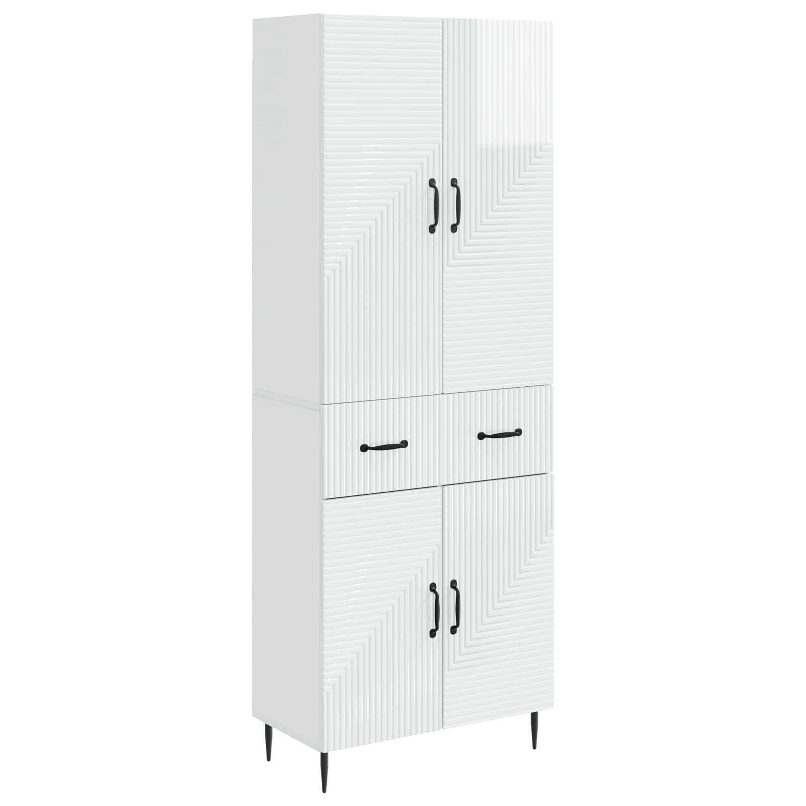 vidaXL Schrankset 2 pcs Hochglanz Weiß 66 x 34,5 x 89,5 cm