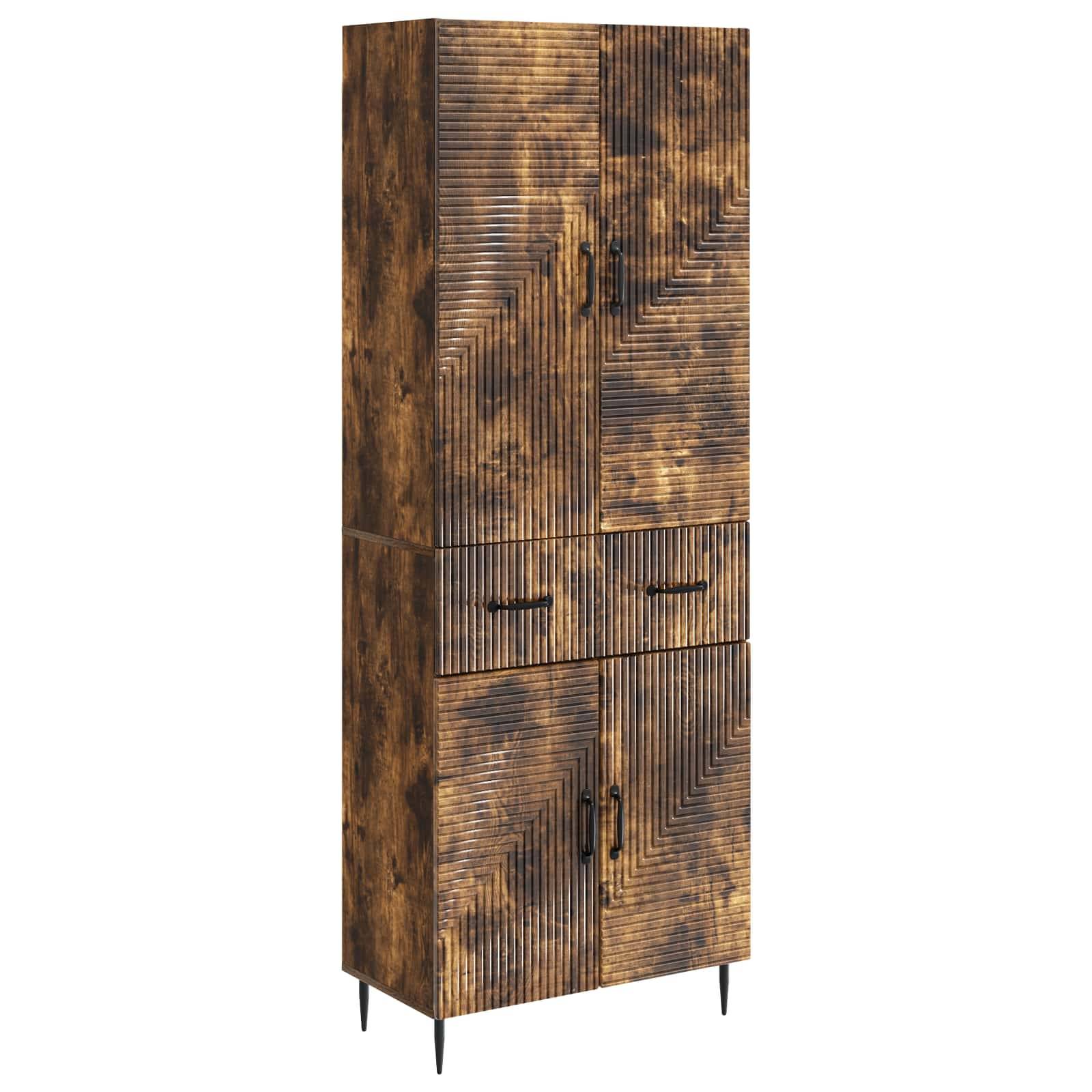 vidaXL Schrankset 2 pcs Geräucherte Eiche 66 x 34,5 x 89,5 cm