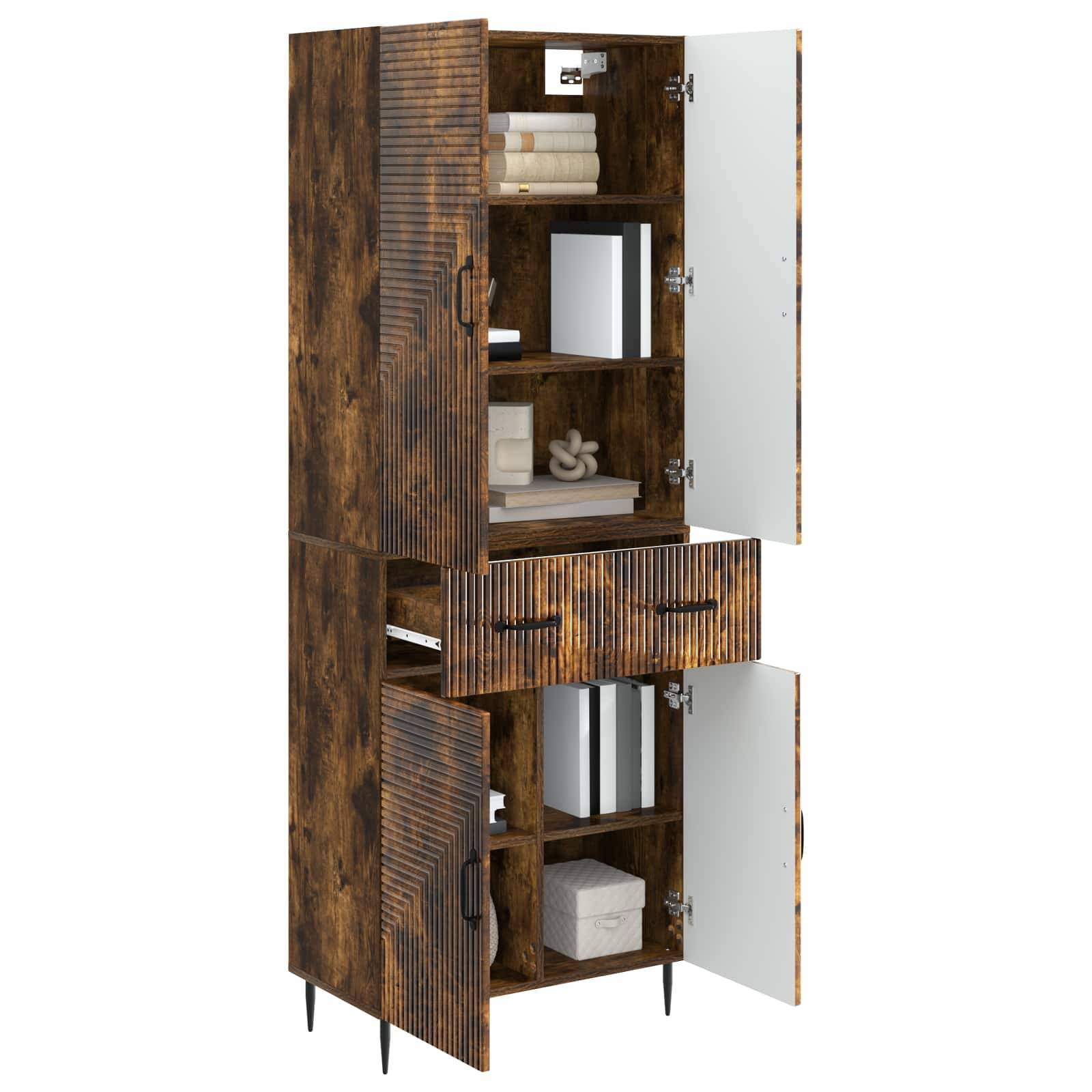 vidaXL Schrankset 2 pcs Geräucherte Eiche 66 x 34,5 x 89,5 cm