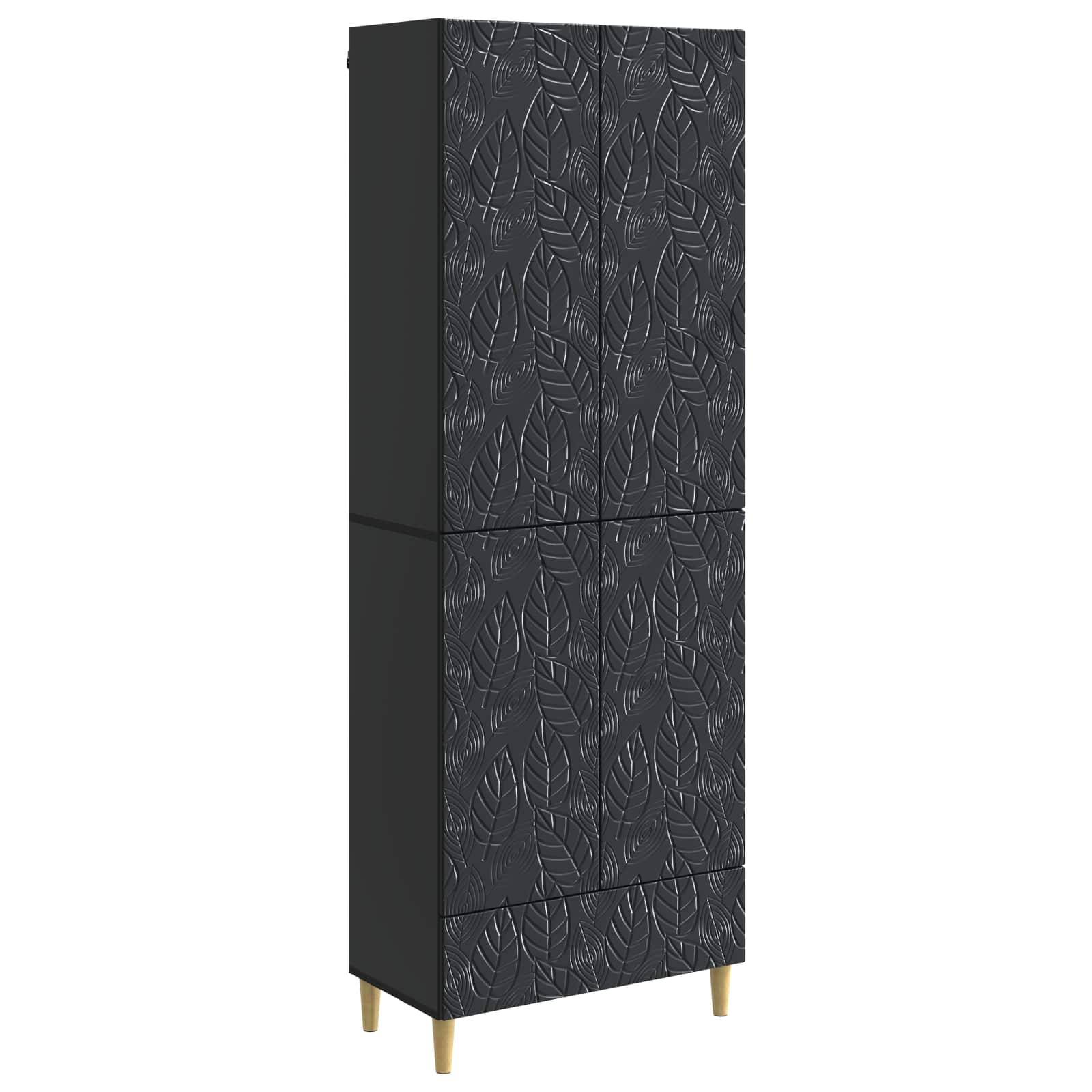 vidaXL Schrankset 2 pcs Schwarz Holzwerkstoff