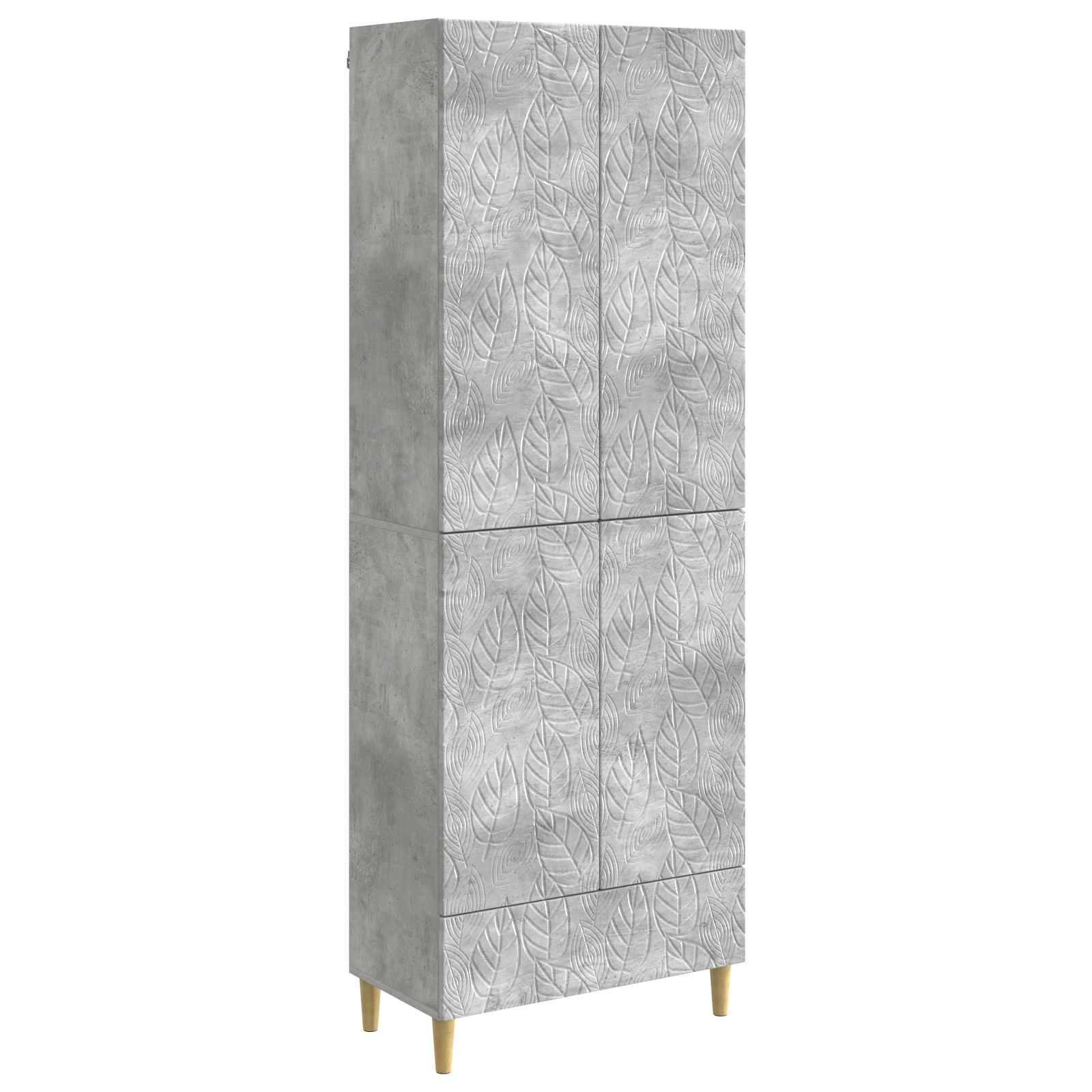 vidaXL Schrankset 2 pcs Betongrau Holzwerkstoff