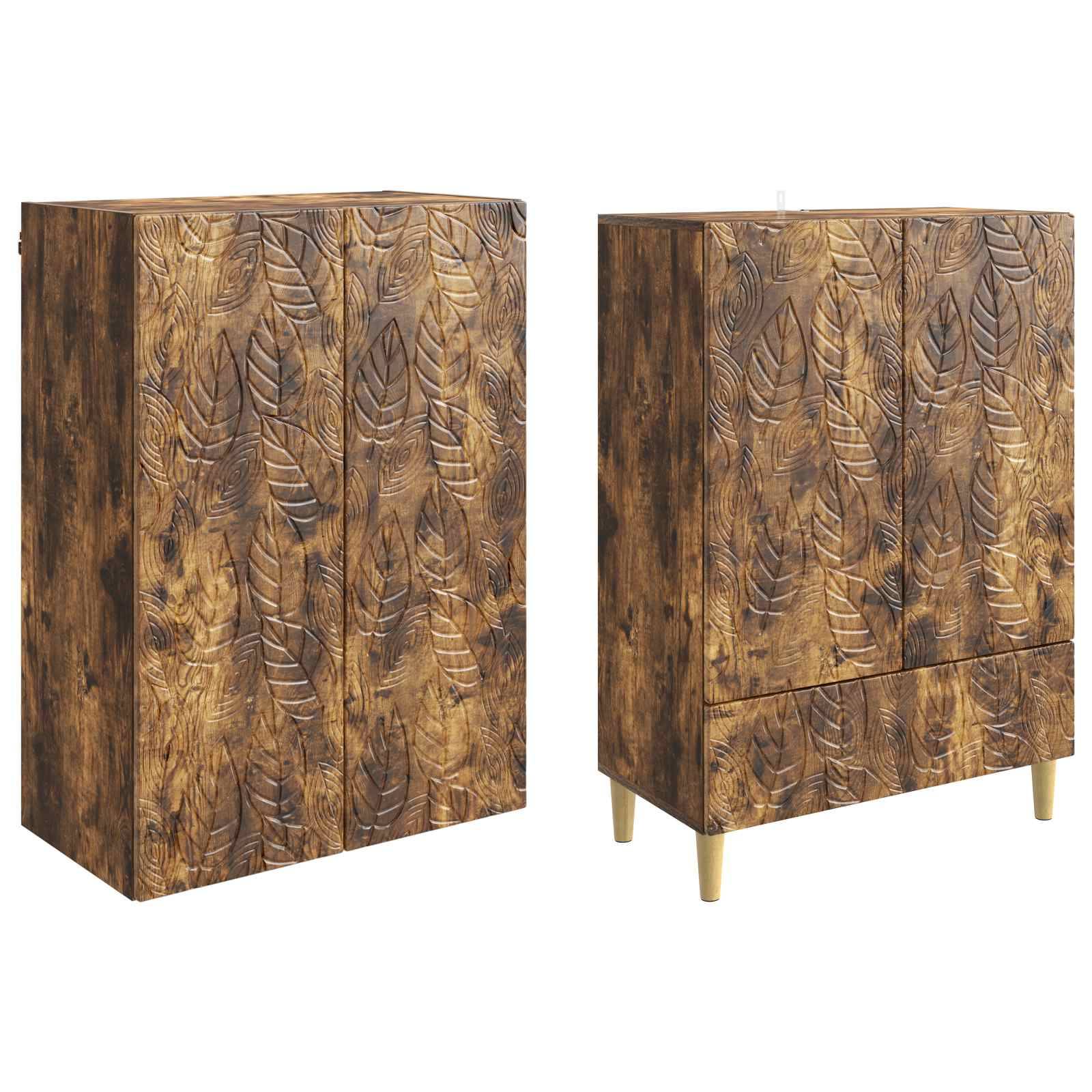 vidaXL Schrankset 2 pcs Geräucherte Eiche Holzwerkstoff