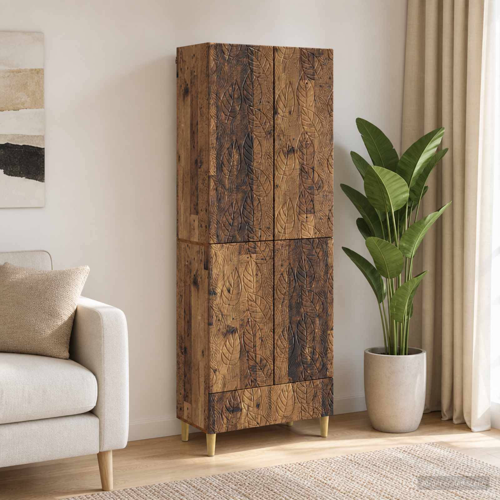 vidaXL Schrankset 2 pcs Altholz Holzwerkstoff