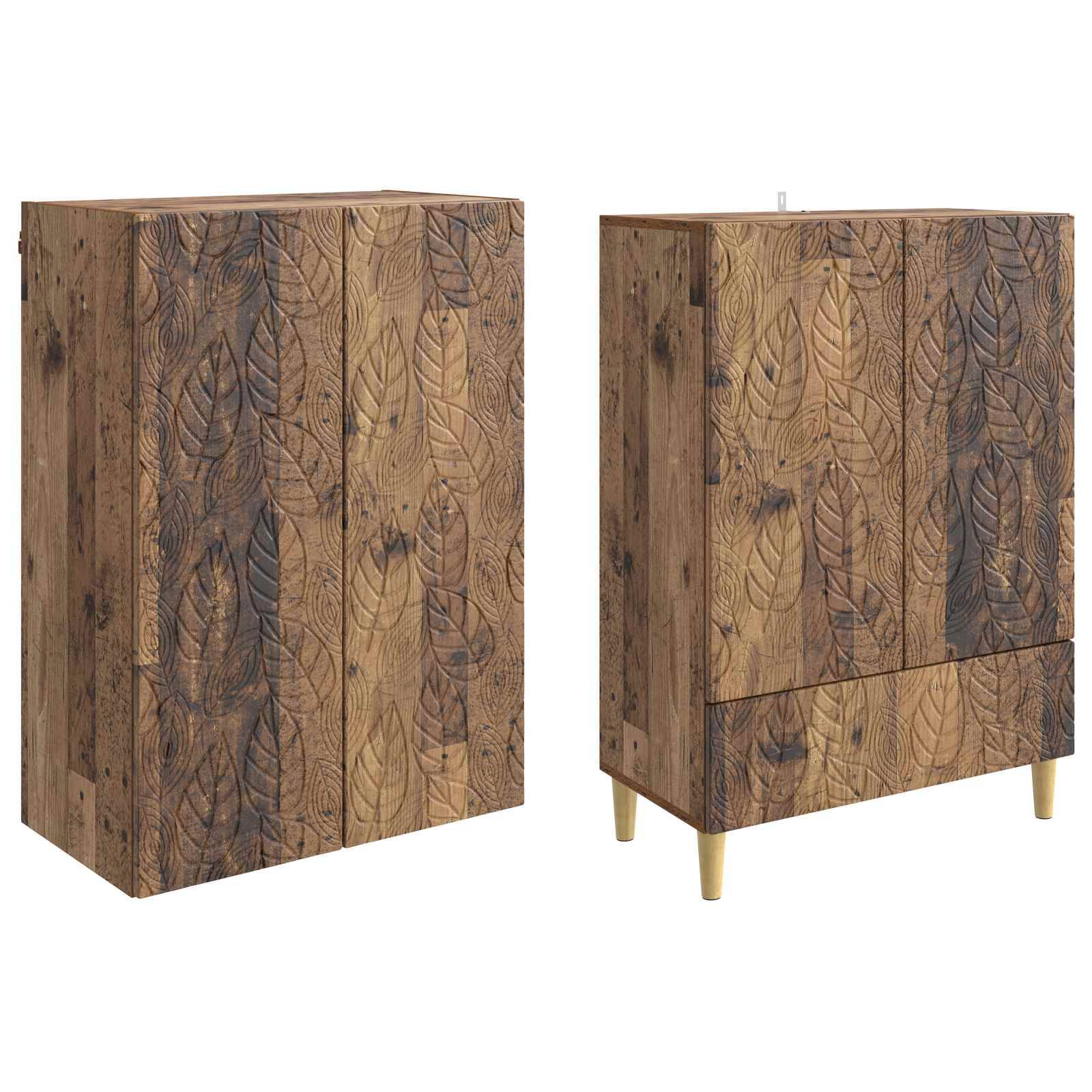 vidaXL Schrankset 2 pcs Altholz Holzwerkstoff