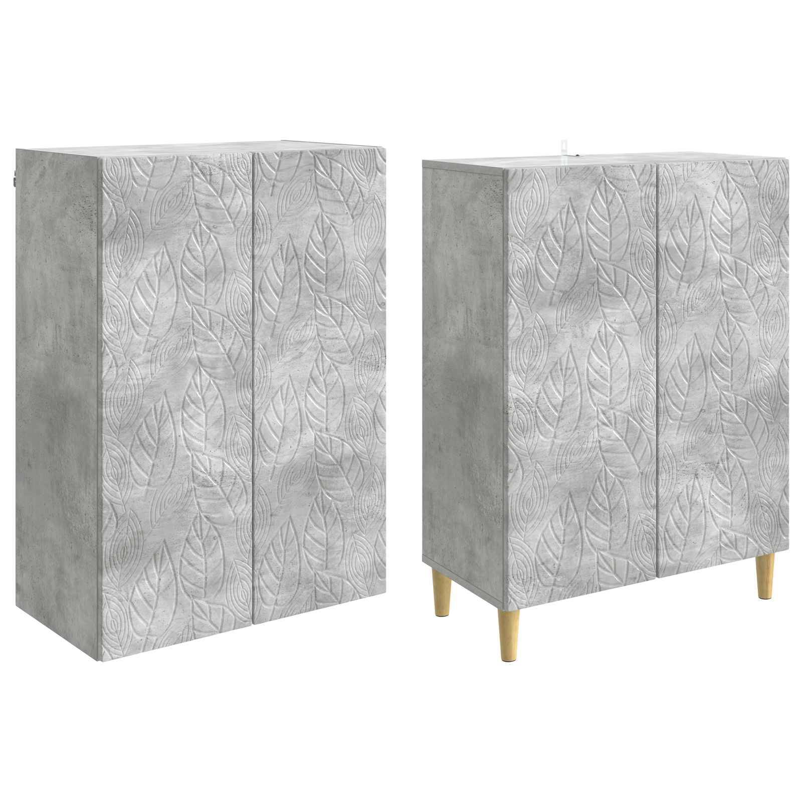 vidaXL Schrankset 2 pcs Betongrau Holzwerkstoff