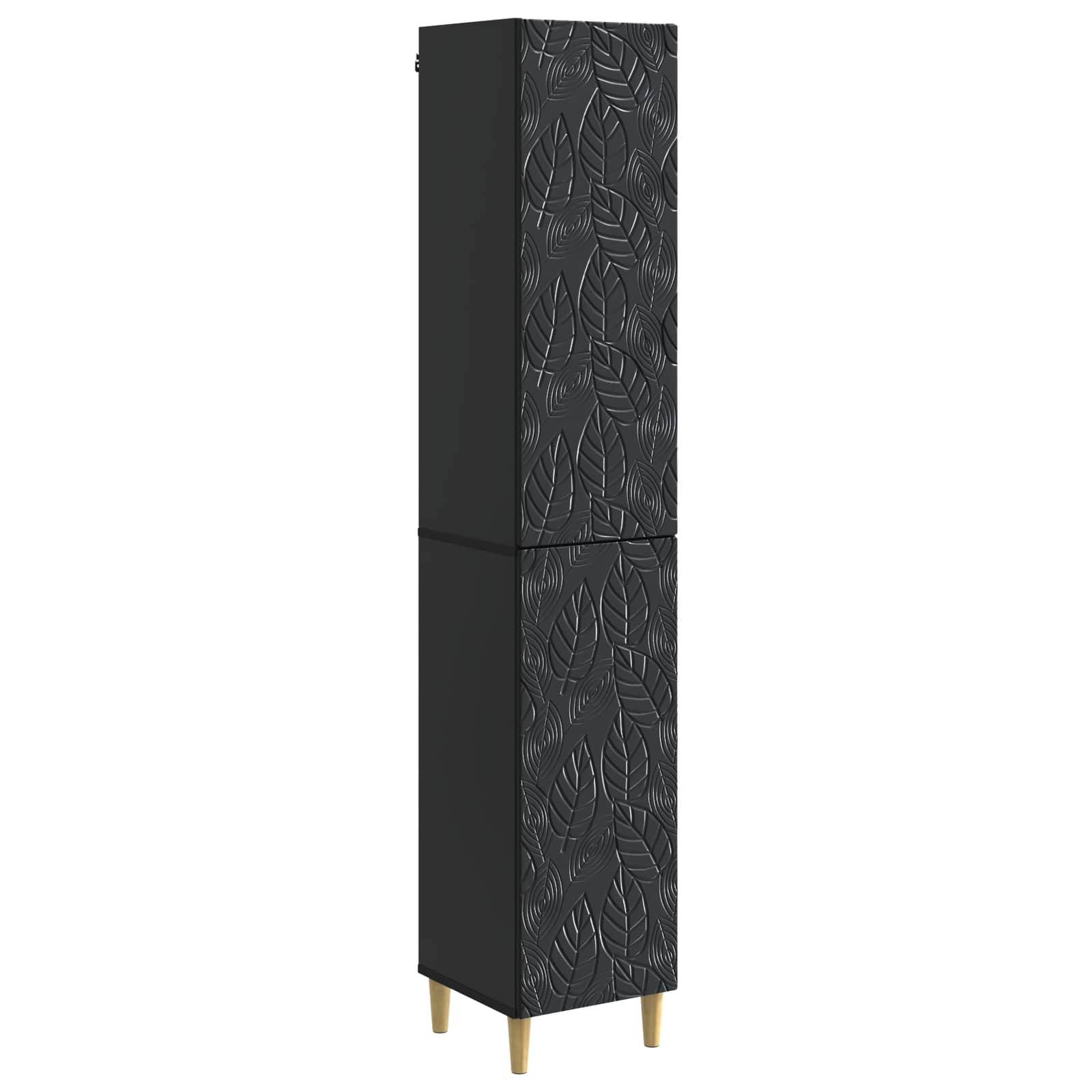 vidaXL Schrankset 2 pcs Schwarz Holzwerkstoff