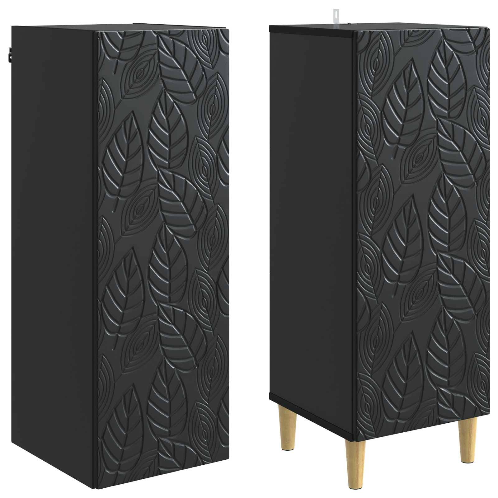 vidaXL Schrankset 2 pcs Schwarz Holzwerkstoff