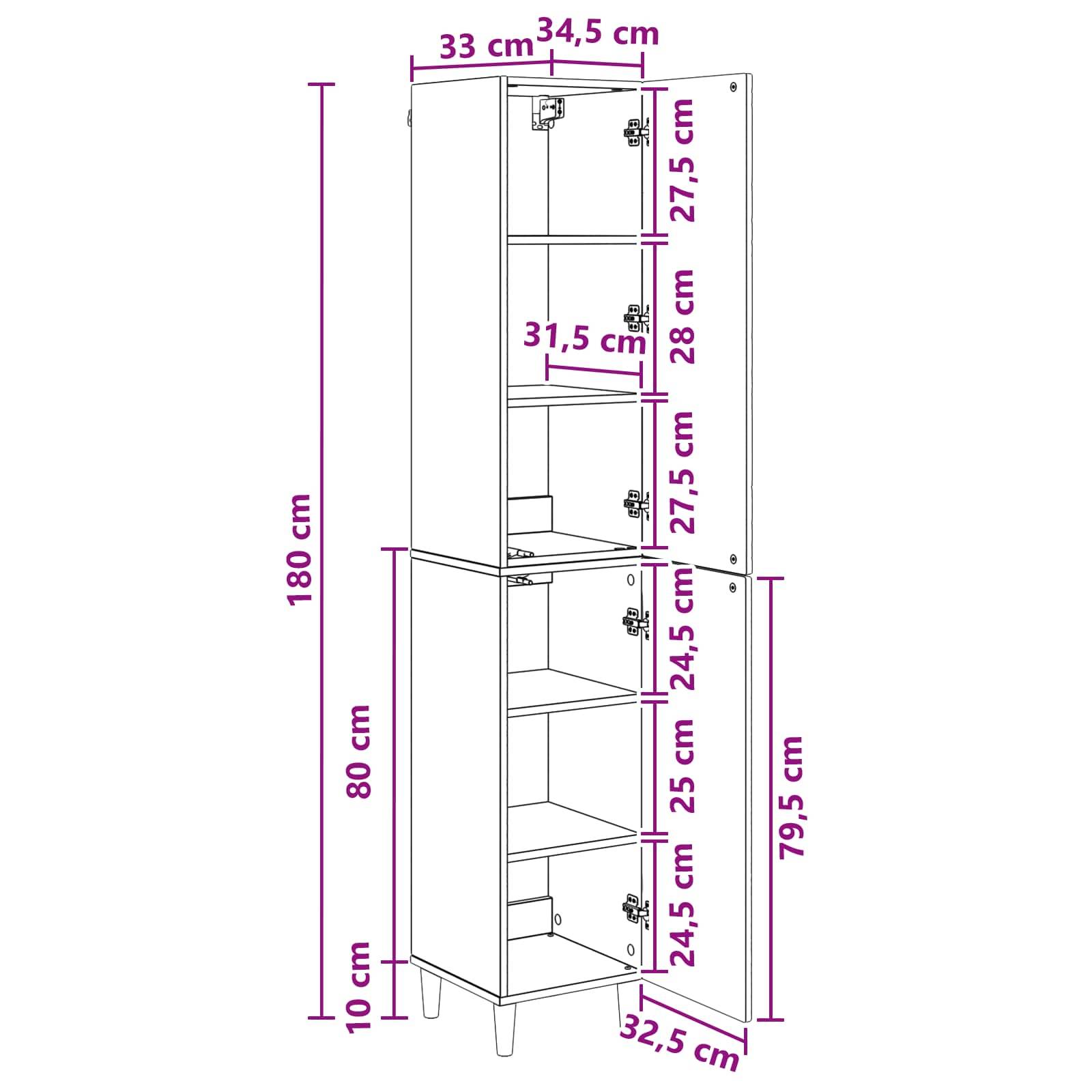 vidaXL Schrankset 2 Stk. Artisan-Eiche Holzwerkstoff
