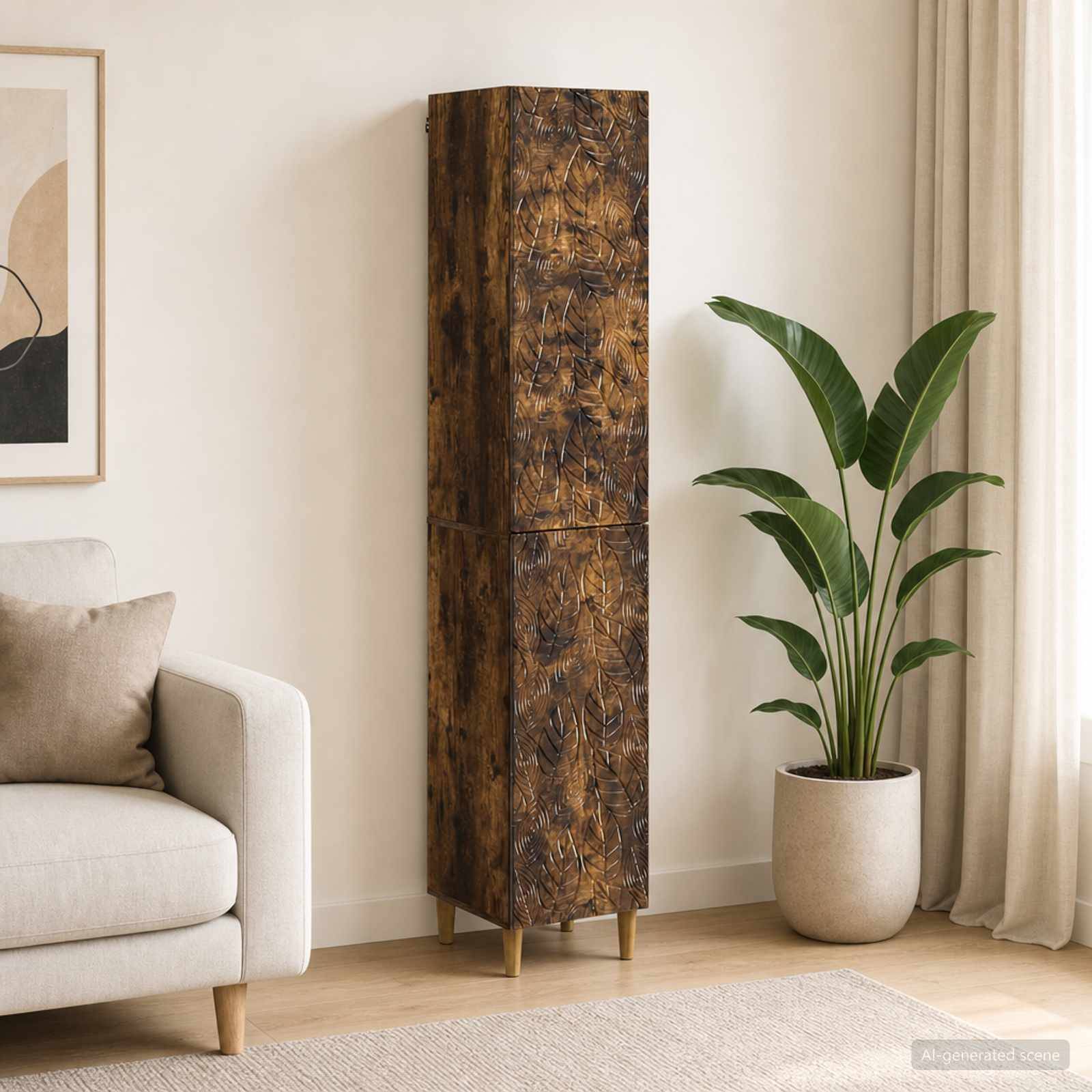 vidaXL Schrankset 2 pcs Geräucherte Eiche Holzwerkstoff