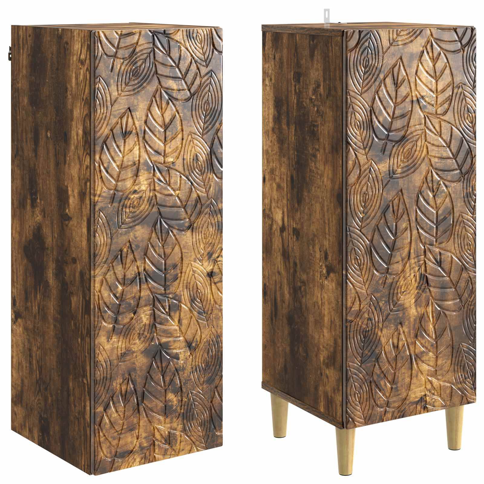 vidaXL Schrankset 2 pcs Geräucherte Eiche Holzwerkstoff