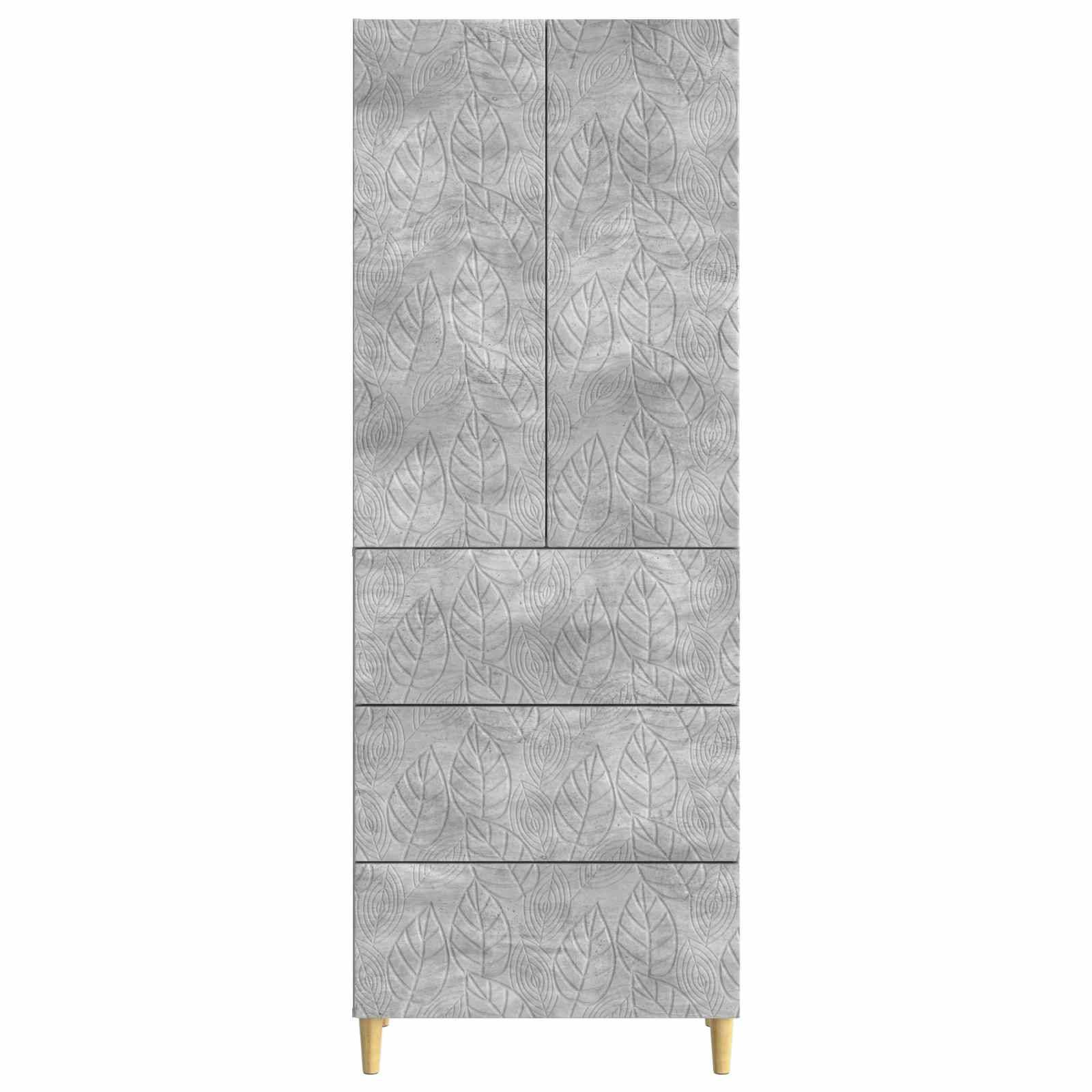 vidaXL Schrankset 2 pcs Betongrau 66 x 34,5 x 90 cm Holzwerkstoff