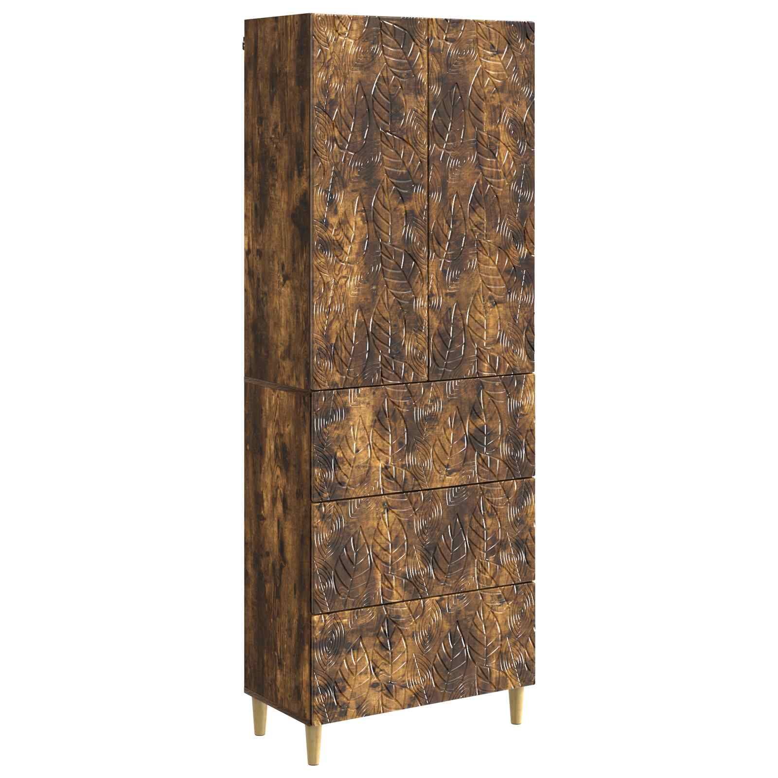 vidaXL Schrankset 2 pcs Geräucherte Eiche 66 x 34,5 x 90 cm