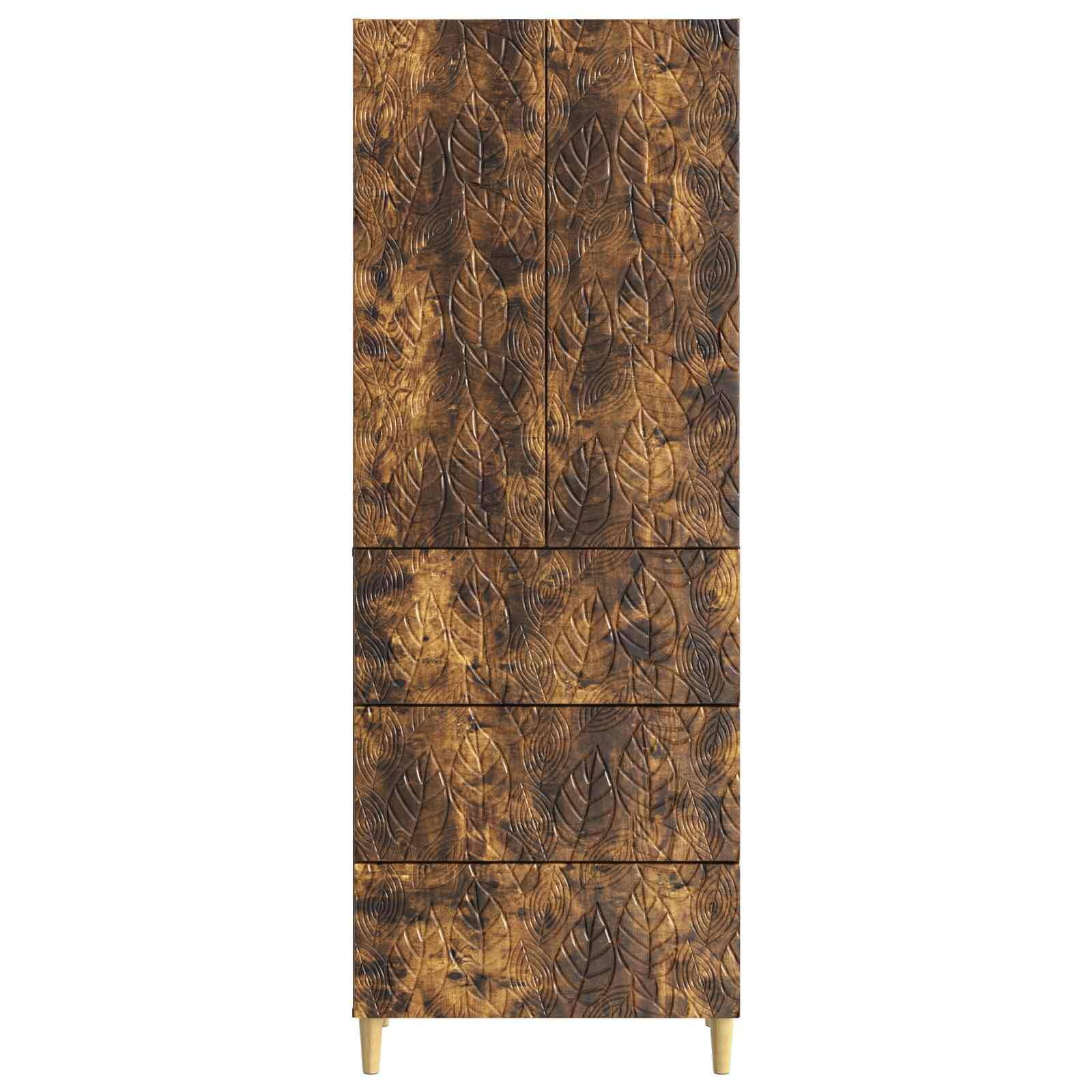 vidaXL Schrankset 2 pcs Geräucherte Eiche 66 x 34,5 x 90 cm