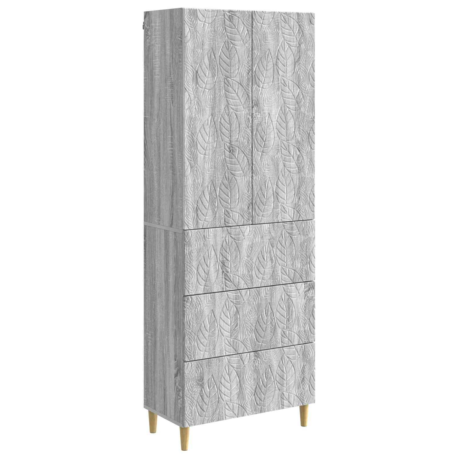 vidaXL Schrankset 2 pcs Grau Sonoma 66 x 34,5 x 90 cm Holzwerkstoff