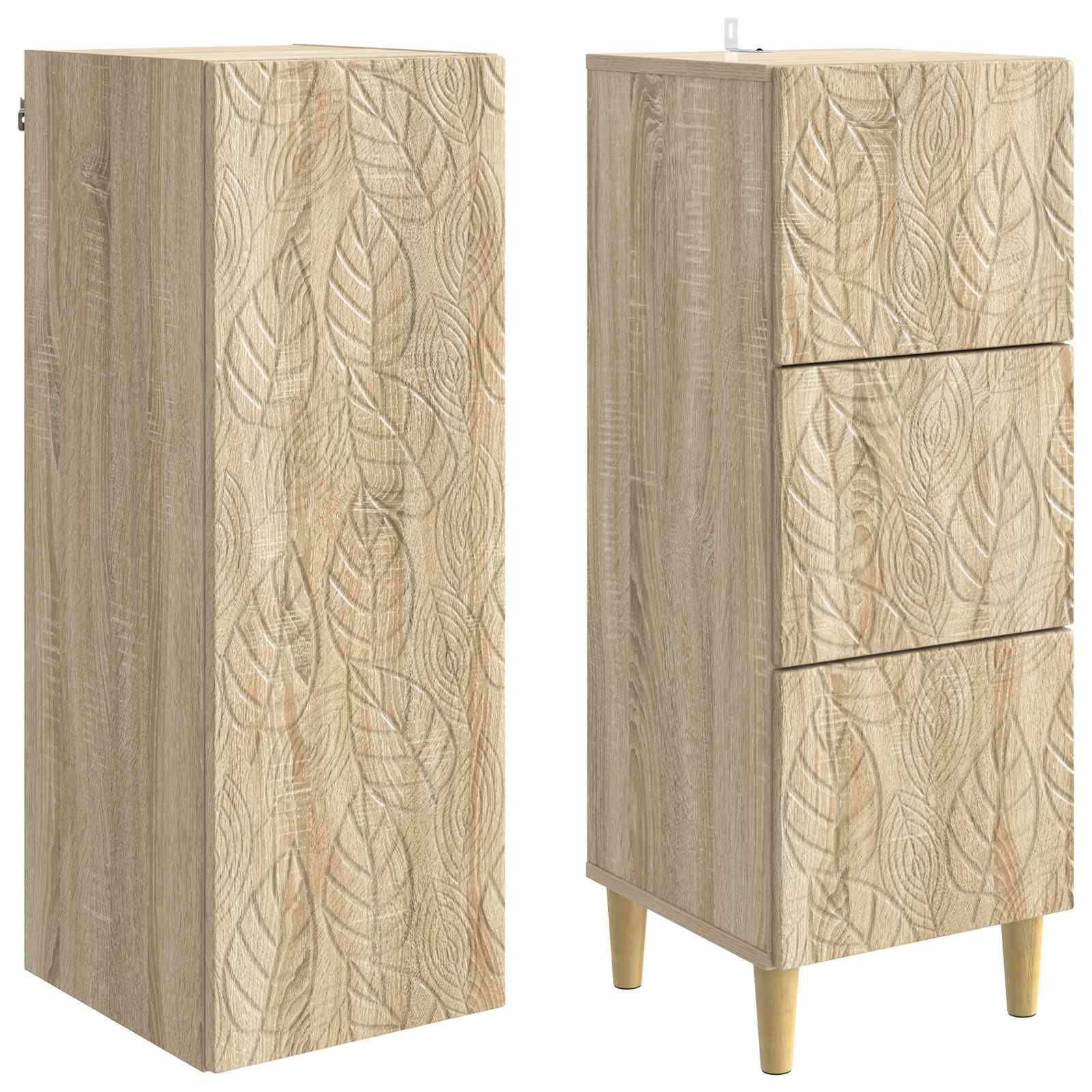 vidaXL Schrankset 2 pcs Sonoma-Eiche 33 x 34,5 x 90 cm Holzwerkstoff
