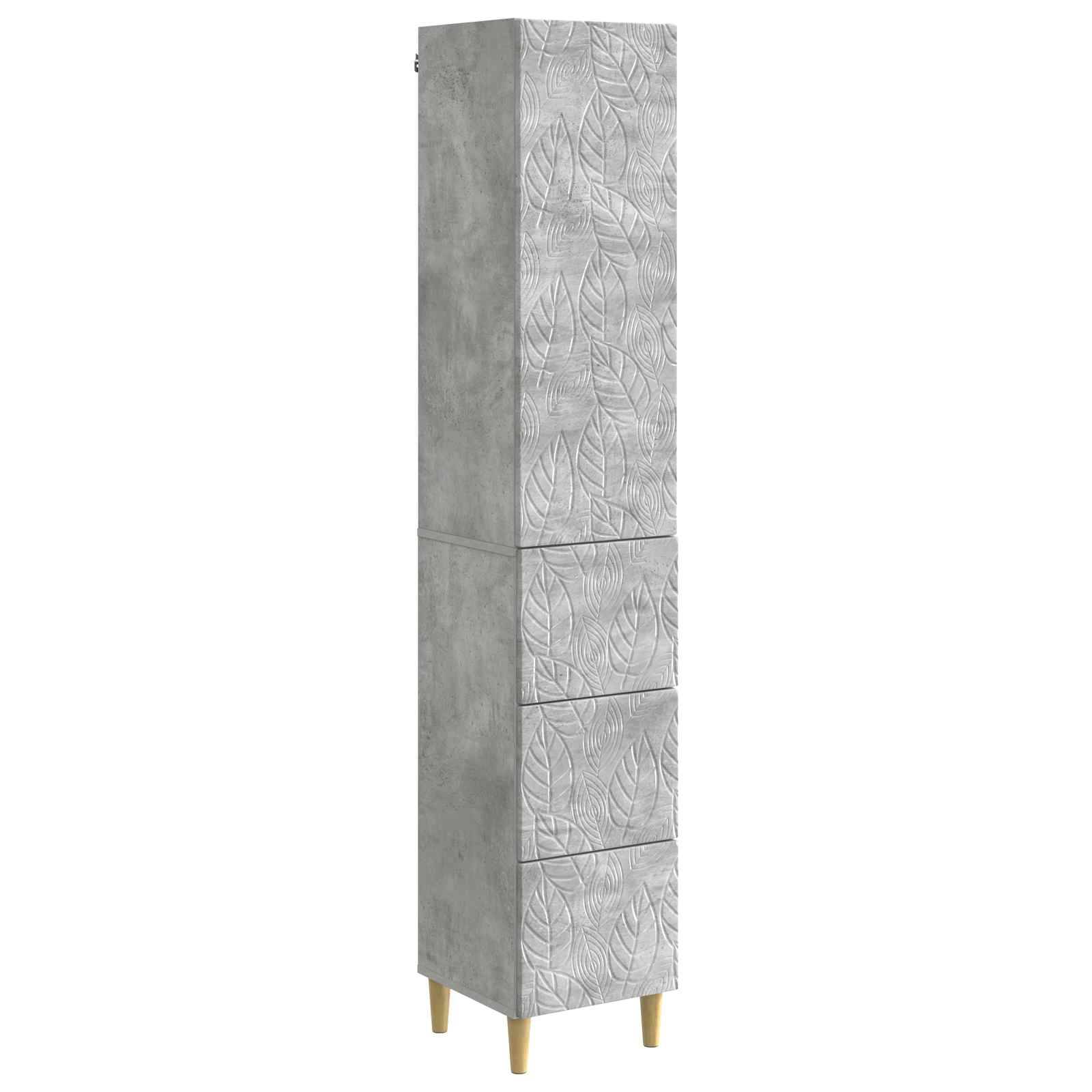 vidaXL Schrankset 2 pcs Betongrau 33 x 34,5 x 90 cm Holzwerkstoff