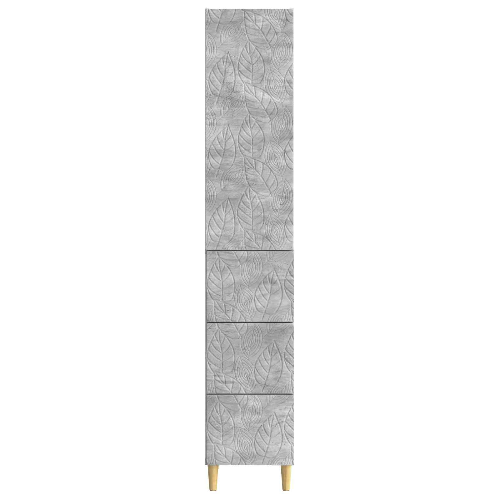 vidaXL Schrankset 2 pcs Betongrau 33 x 34,5 x 90 cm Holzwerkstoff