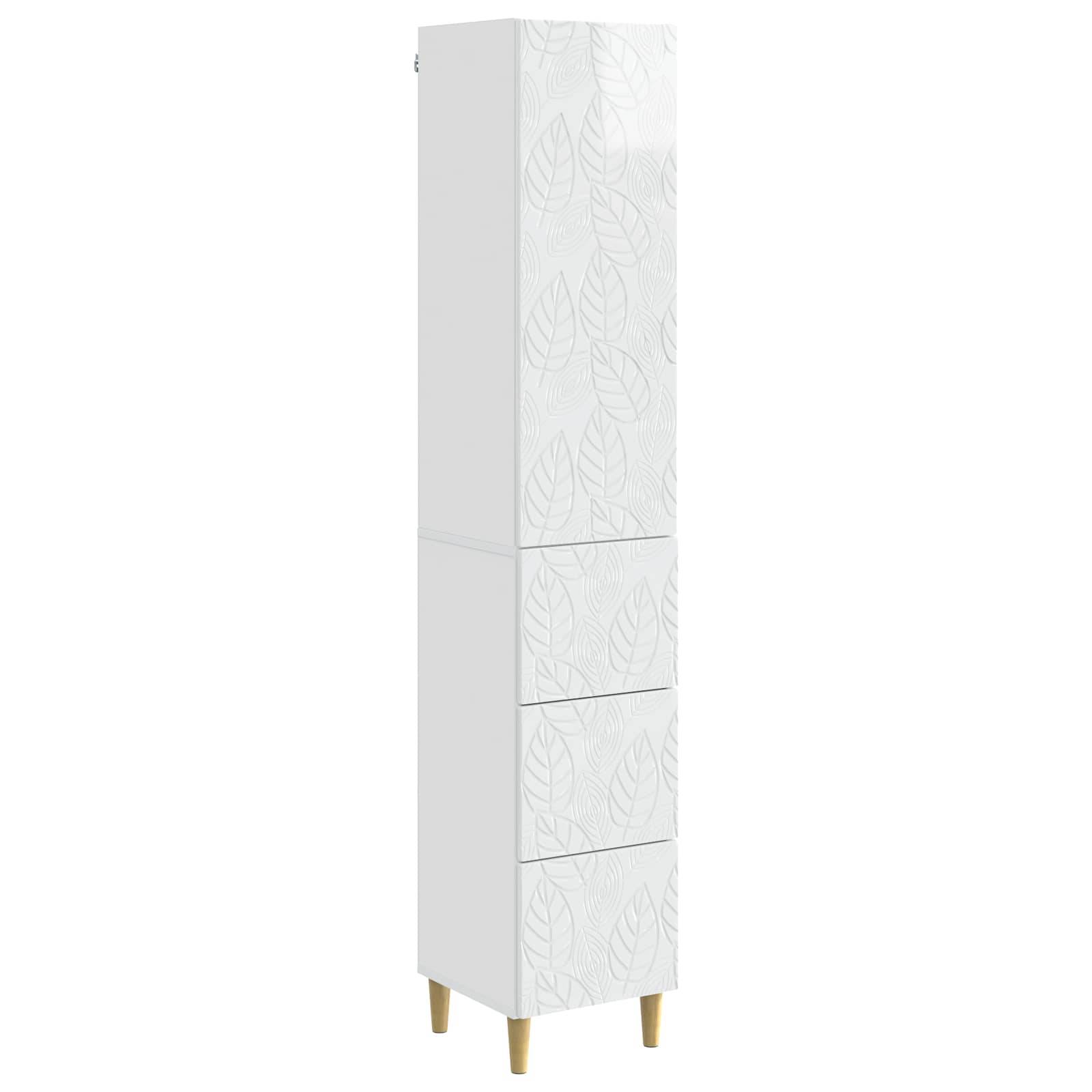 vidaXL Schrankset 2 pcs Hochglanz Weiß 33 x 34,5 x 90 cm Holzwerkstoff