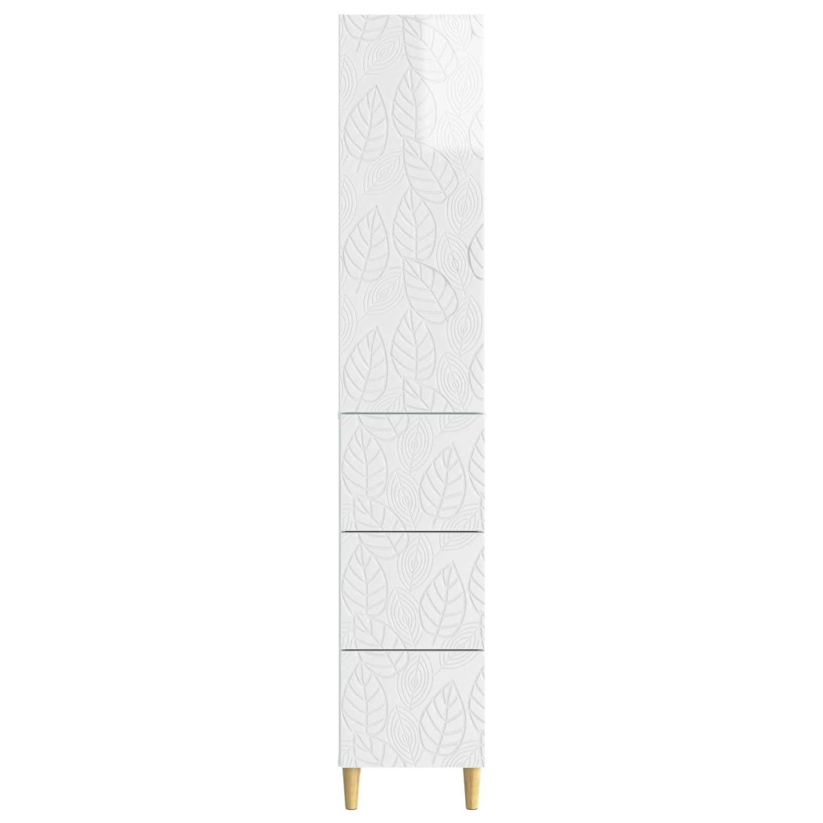 vidaXL Schrankset 2 pcs Hochglanz Weiß 33 x 34,5 x 90 cm Holzwerkstoff