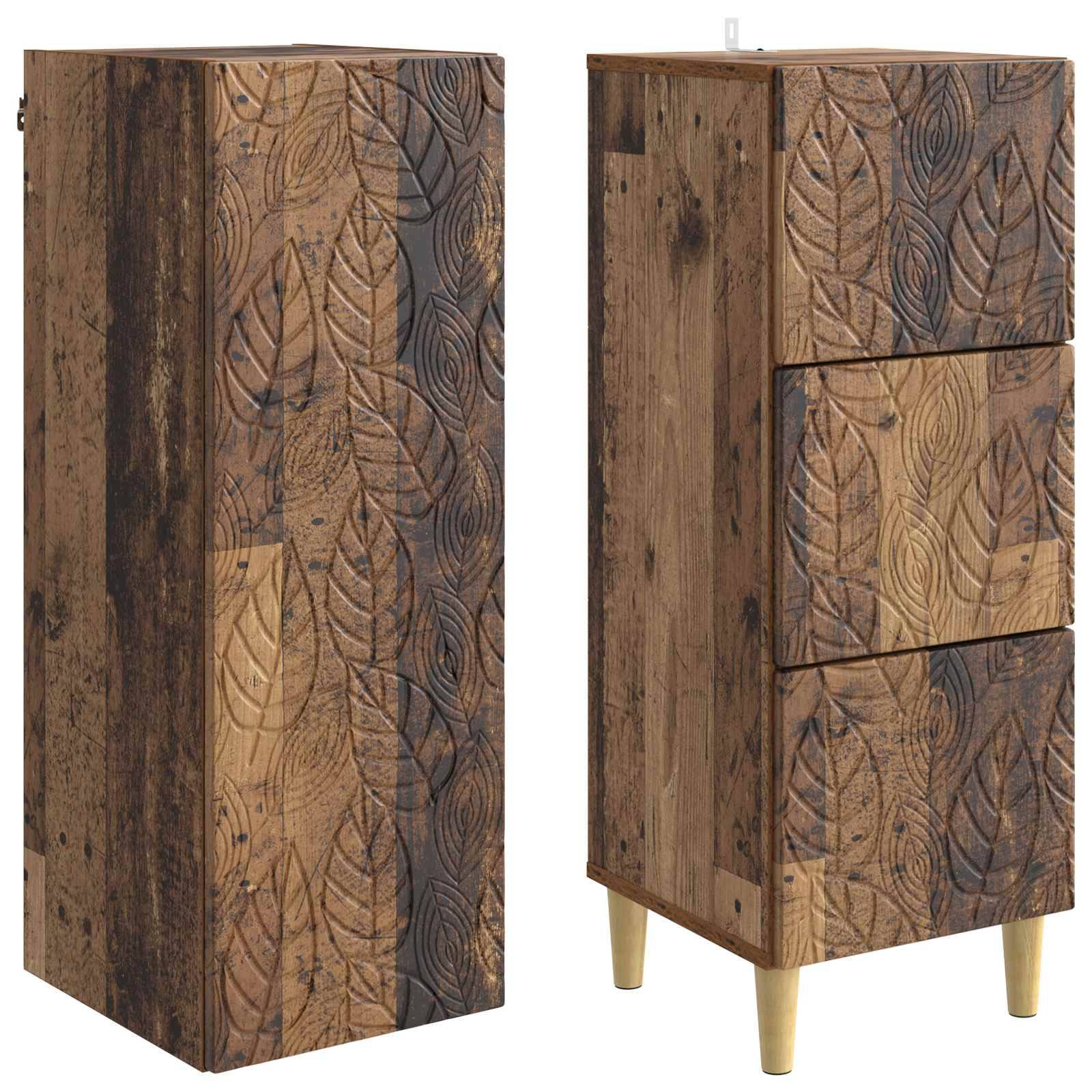 vidaXL Schrankset 2 pcs Altholz 33 x 34,5 x 90 cm Holzwerkstoff